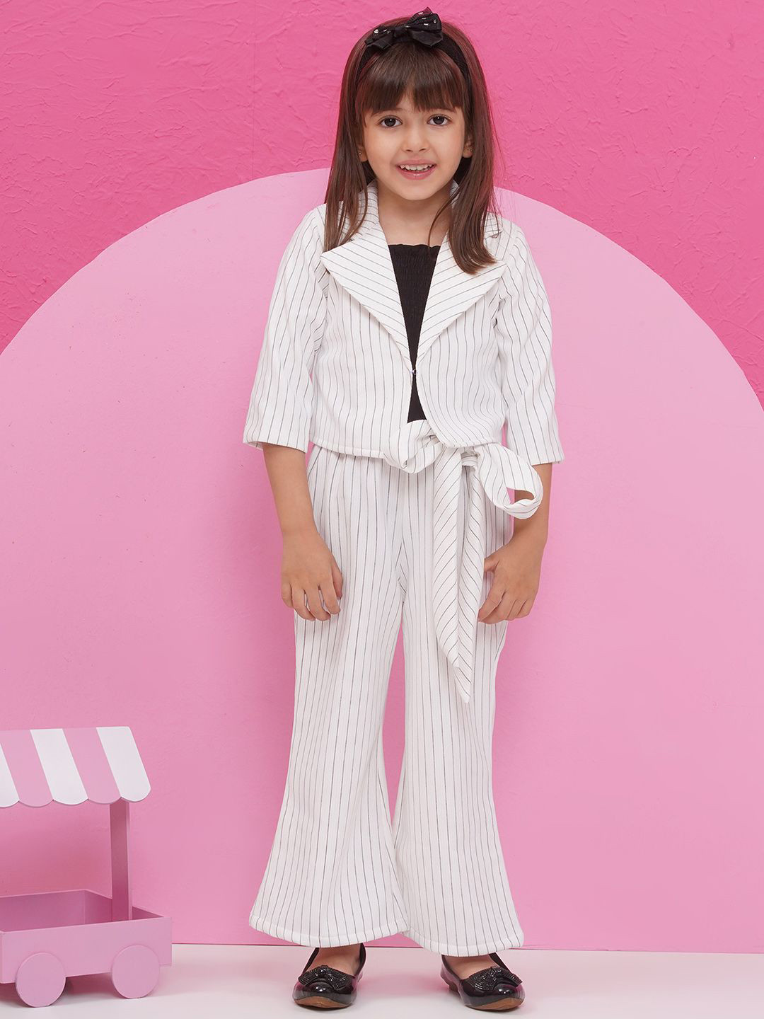 Aj DEZInES Girls Shoulder Straps Top With Trouser And Jacket