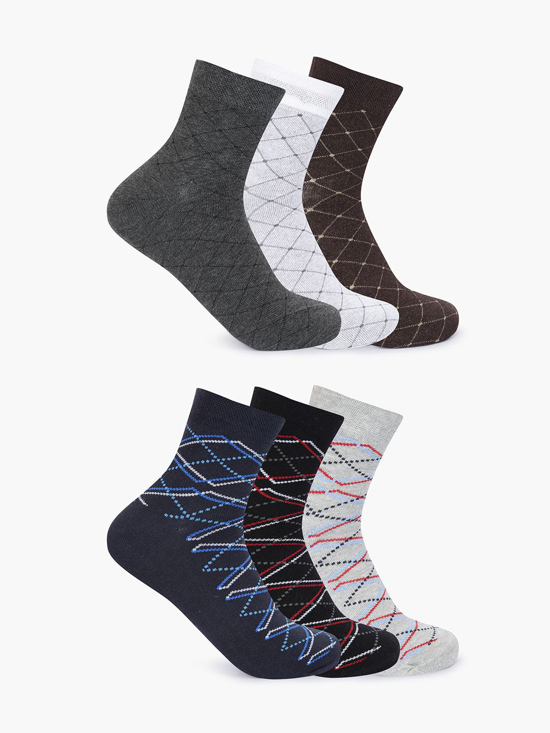 Mast & Harbour Unisex Pack Of 6 Patterned Socks