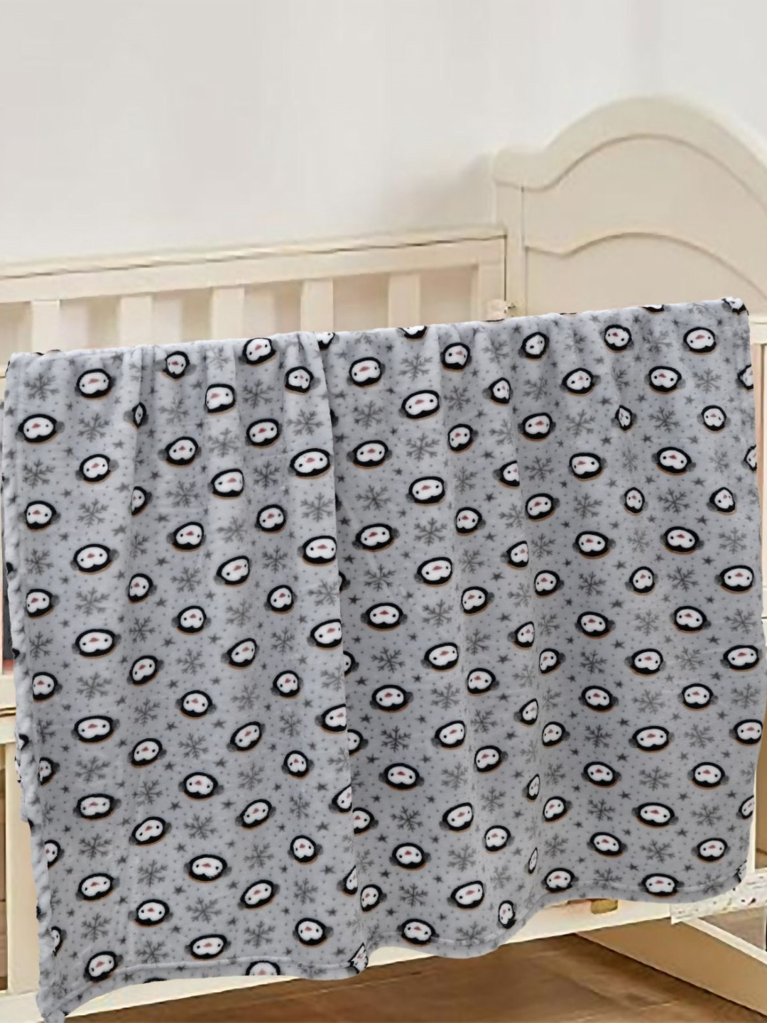 Florida Grey & White Cartoon Characters Fleece AC Room Single Bed Blanket