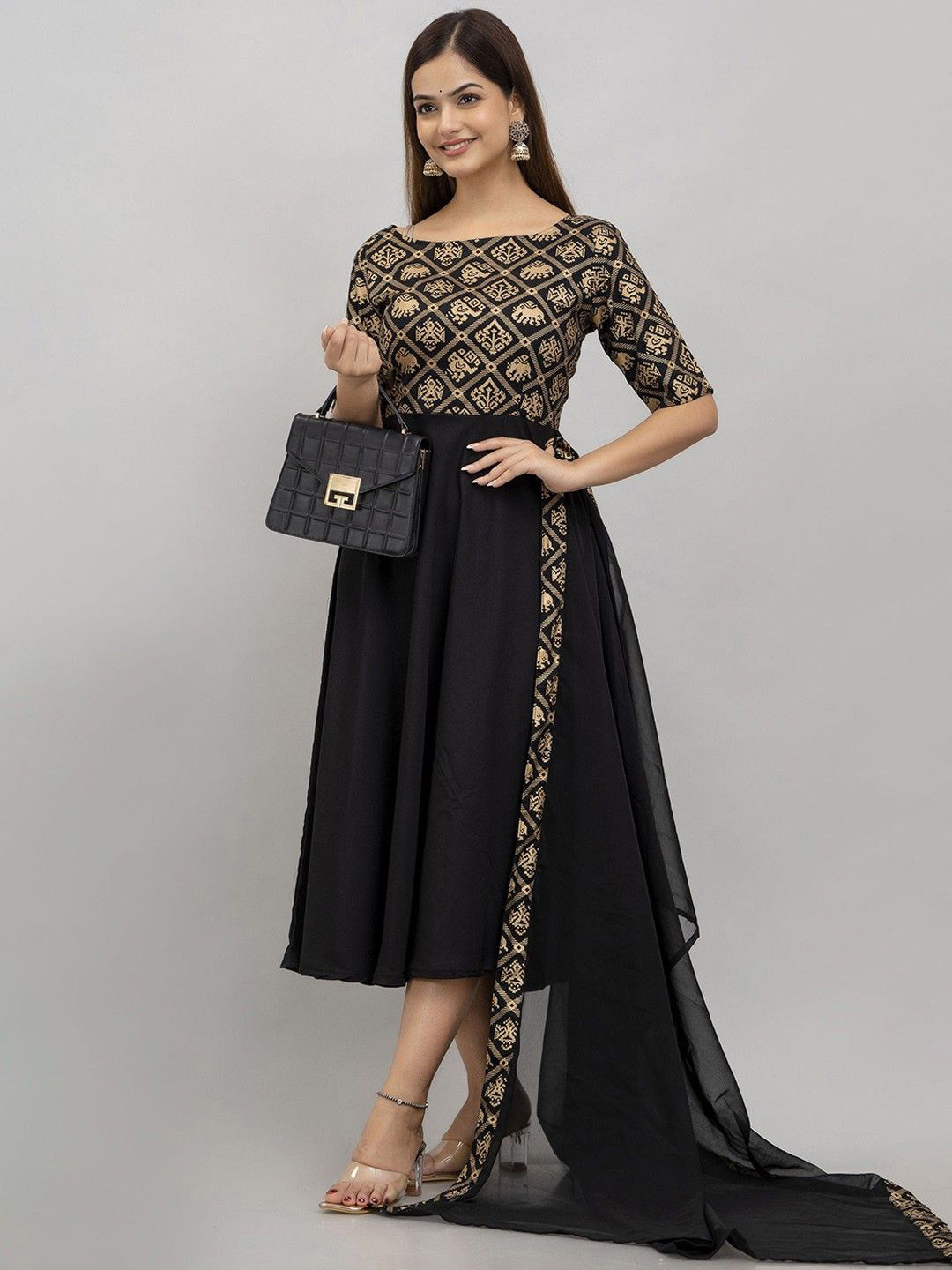 Handish Women Ethnic Motifs Printed Fit & Flare Dress