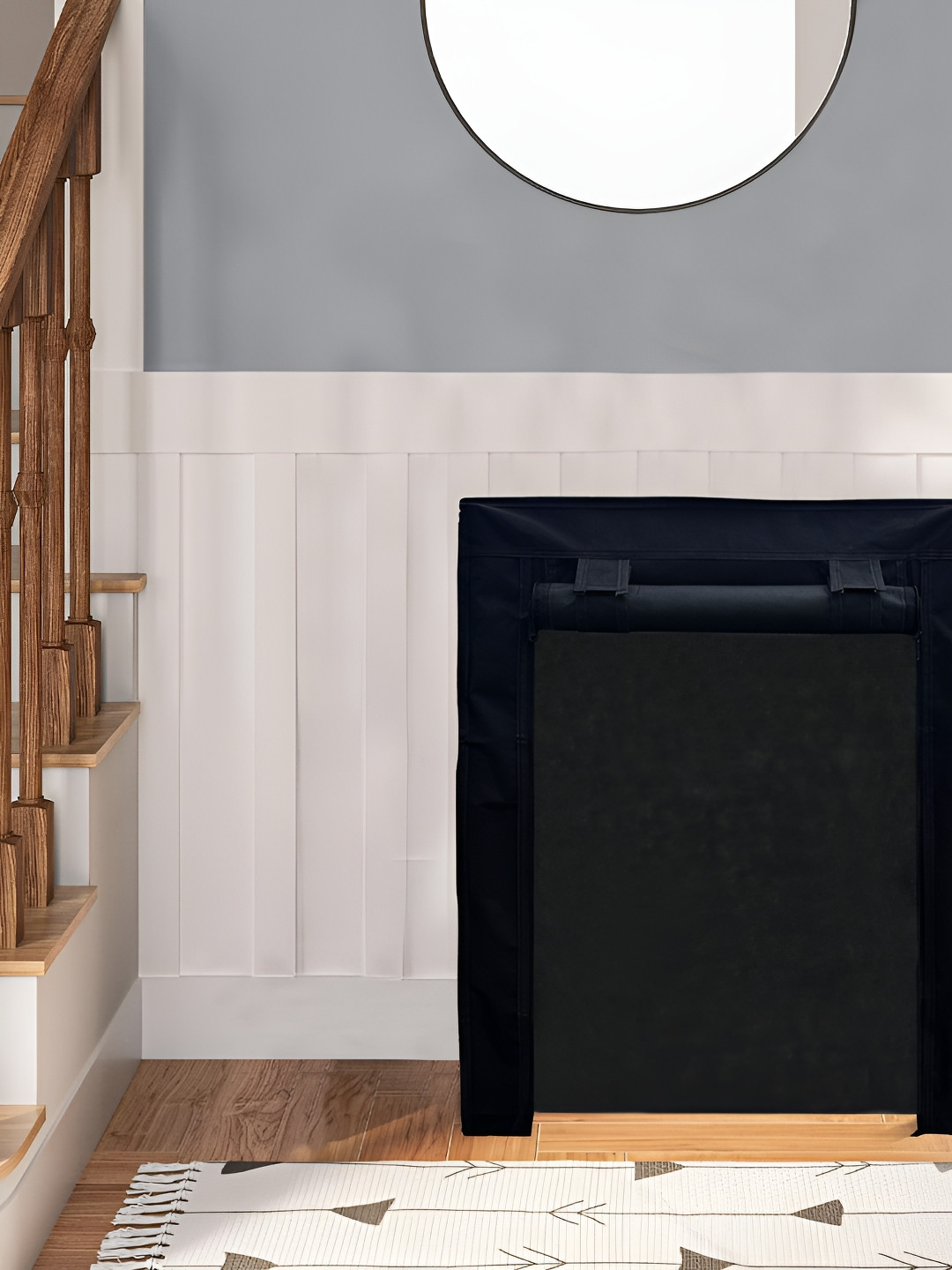 Urban Choice Black Water Resistant 120 GSM Zipper 4 Layer Shoe Rack Cover