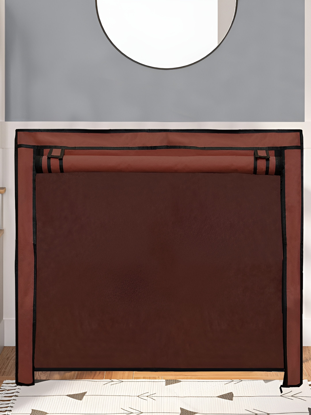 Urban Choice Brown & Black Water Resistant 120 GSM Zipper 12 Layer Shoe Rack Cover