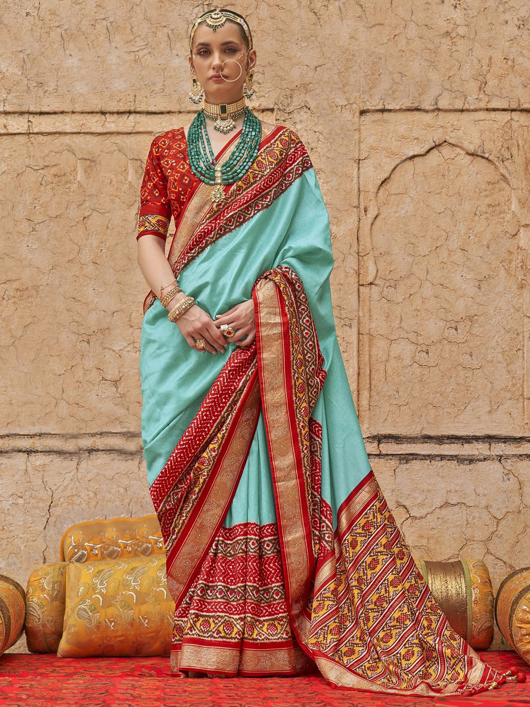 MAHALASA Woven Design Zari Patola Saree