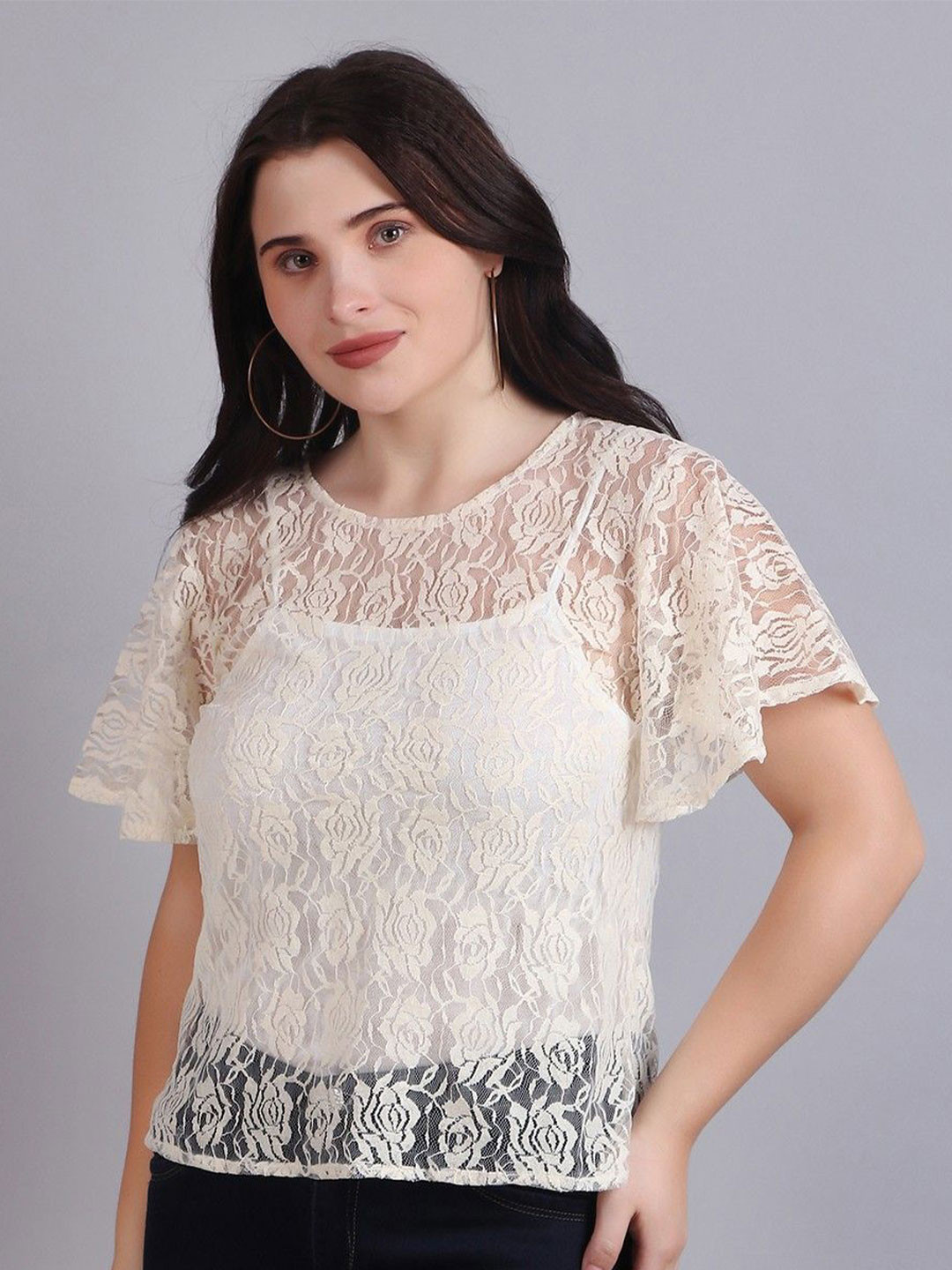 Dressitude Women Flared Sleeve Cotton Top