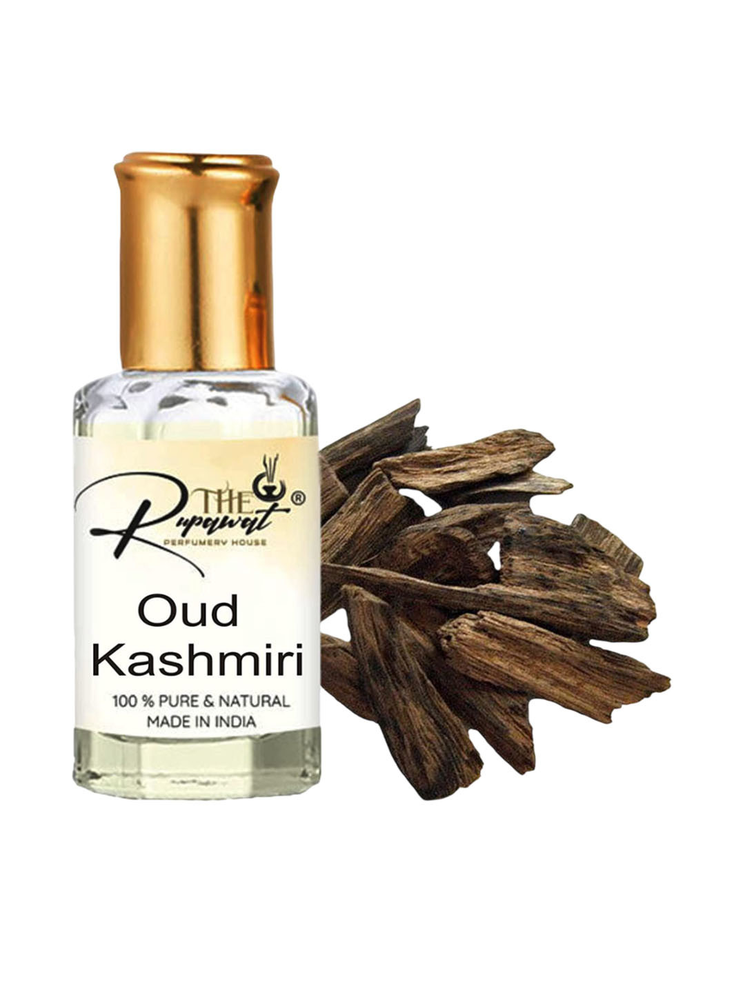 THE RUPAWAT Perfumery House Oud Kashmiri Natural & Alcohol-Free Attar - 12 ml