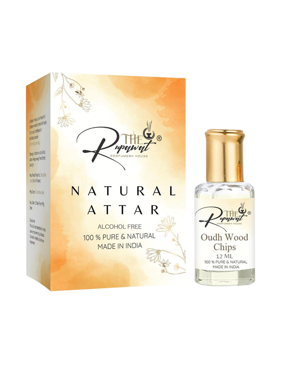 THE RUPAWAT Perfumery House Oudh Wood Chips Natural Alcohol-Free Attar - 12 ml