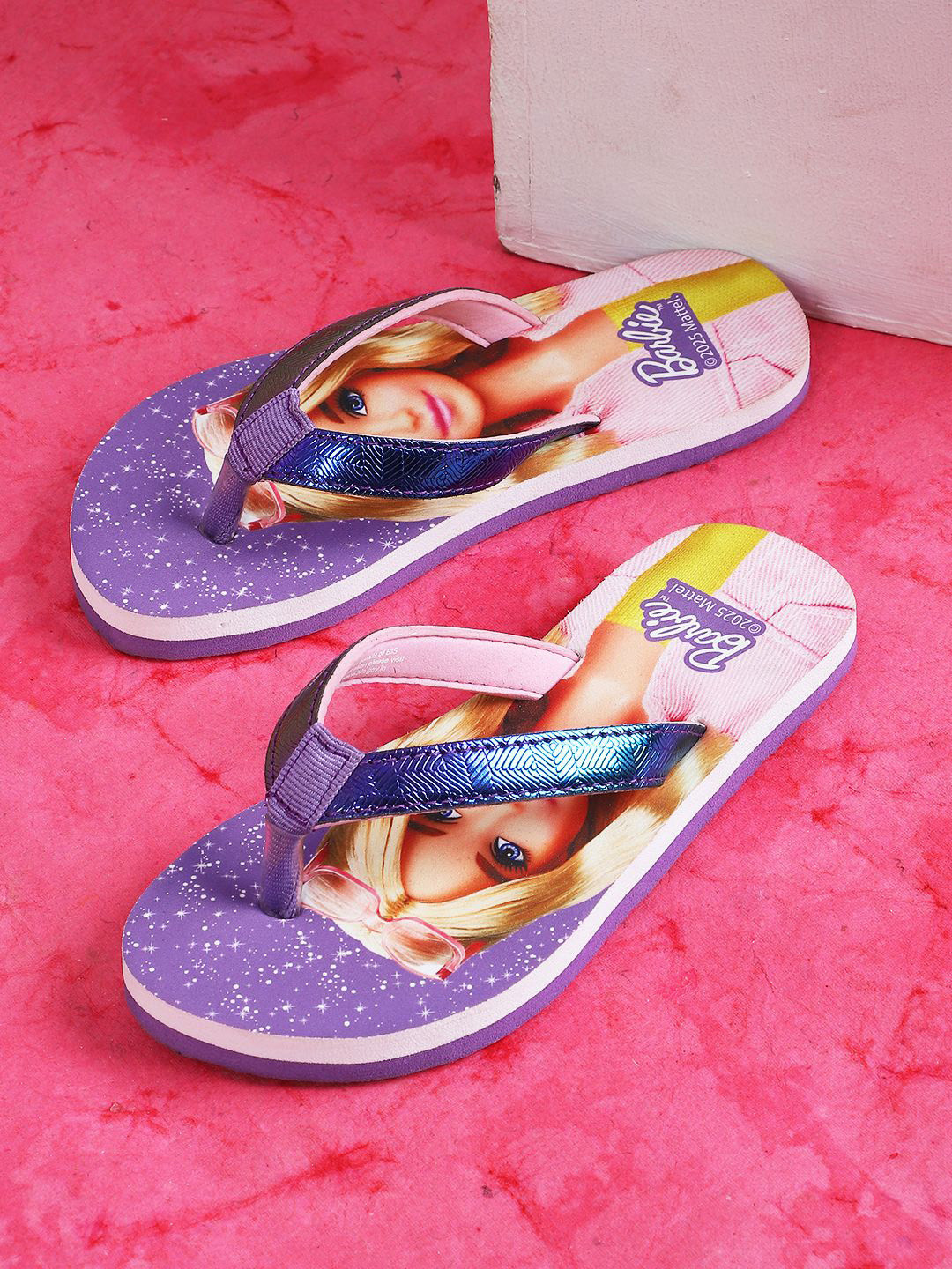 Kids Ville Girls Barbie Printed Thongs Flip-Flop