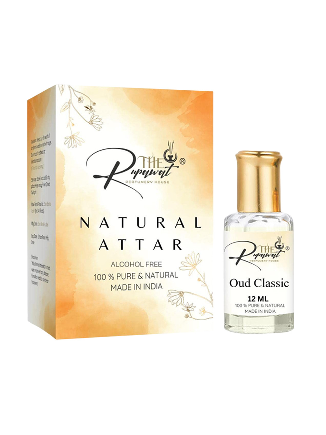 THE RUPAWAT Perfumery House Oud Classic 100% Pure & Natural Alcohol Free Attar - 12 ml