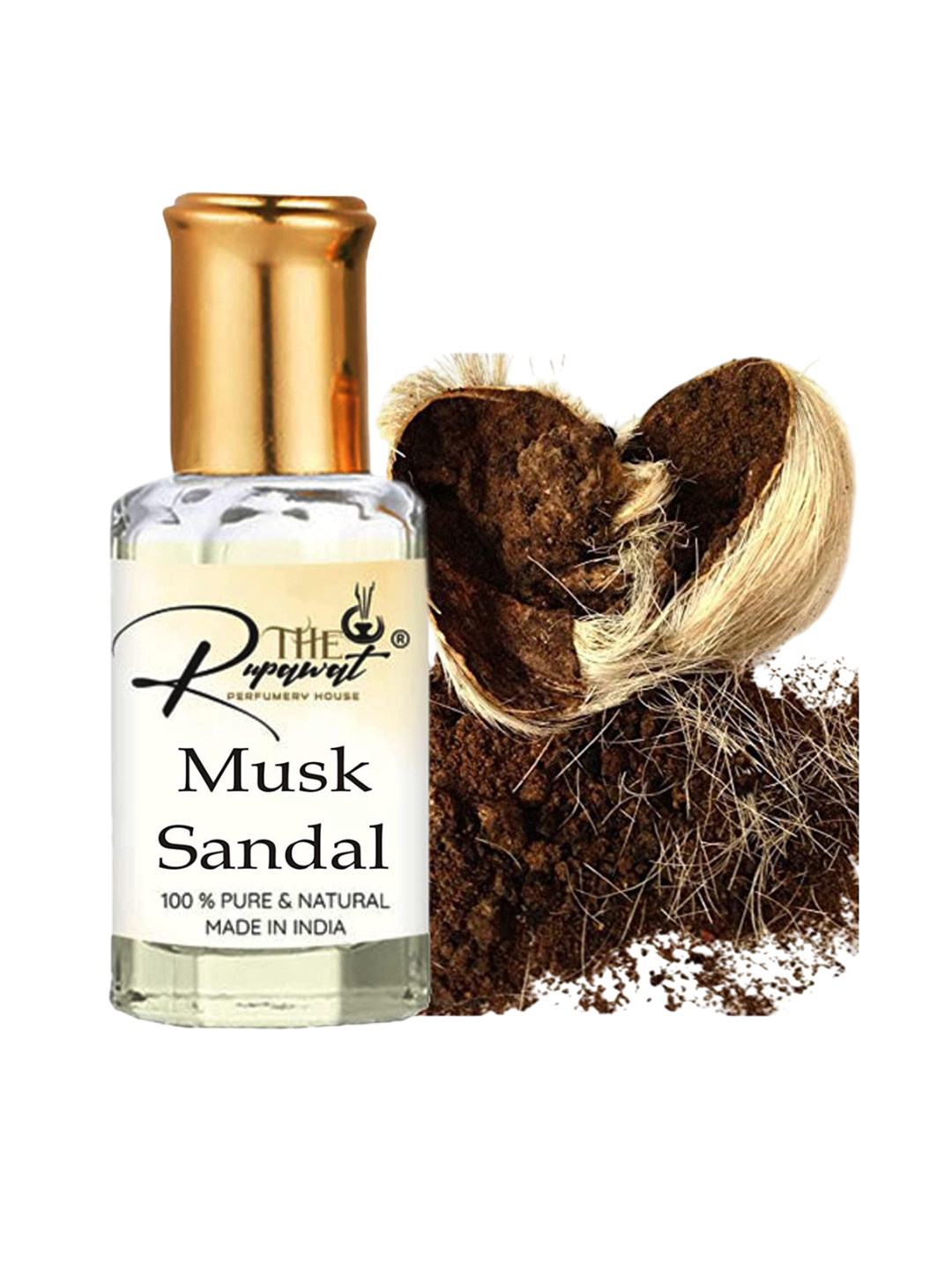 THE RUPAWAT Perfumery House Musk Sandal 100% Pure & Natural Alcohol Free Attar - 12 ml