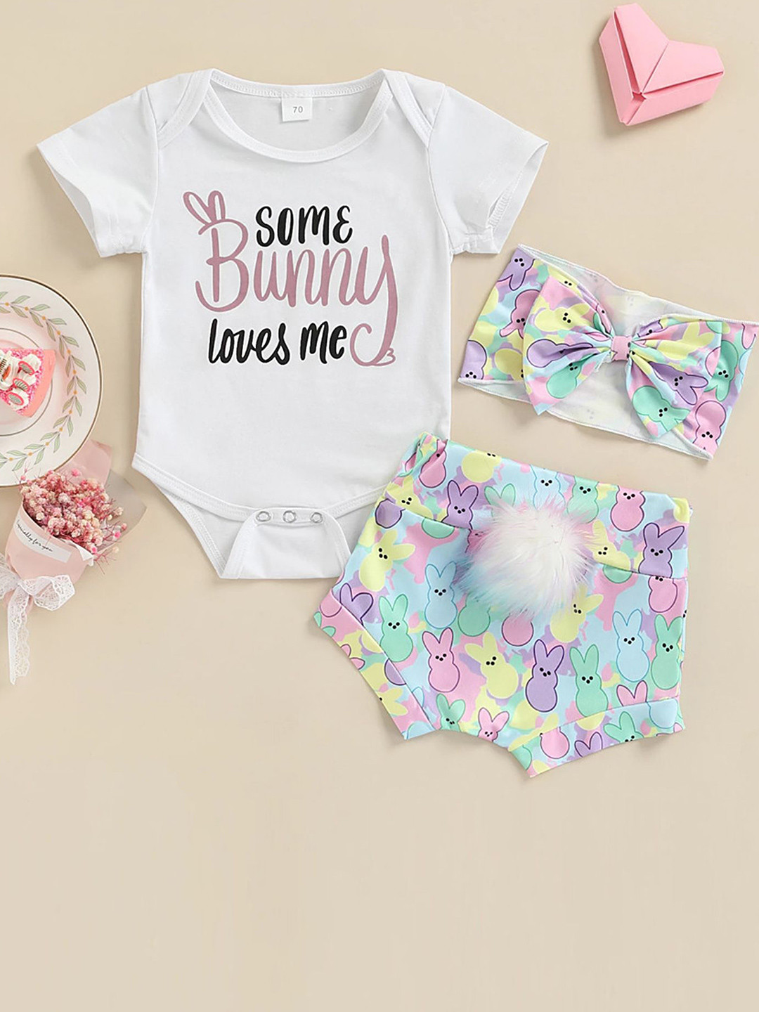 LULU & SKY Girls Printed Pure Cotton Leotard With Shorts