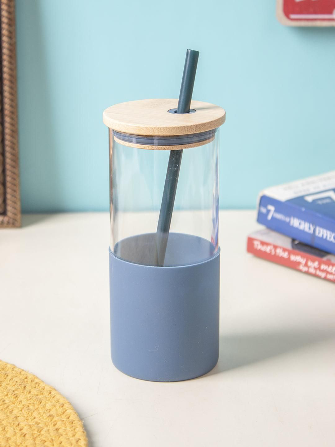 MARKET99 Navy Blue Glass Spill Proof Sipper - 750ml