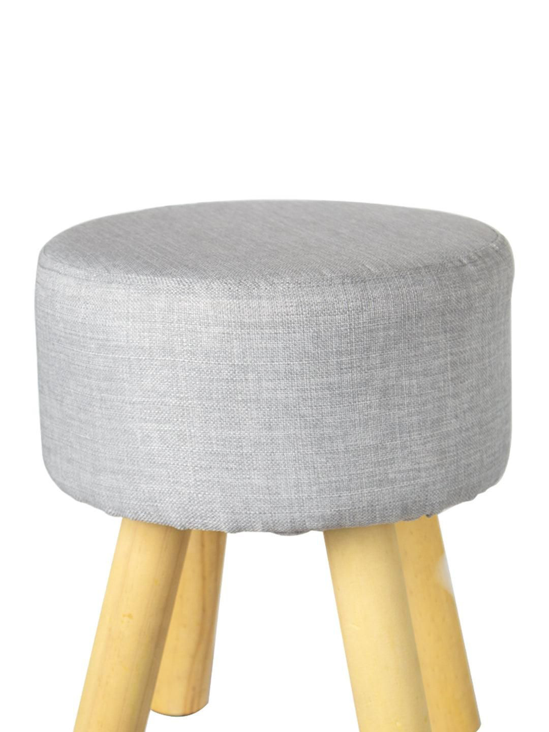 MARKET99 Stylish Beige & Grey Wooden Foot Stool