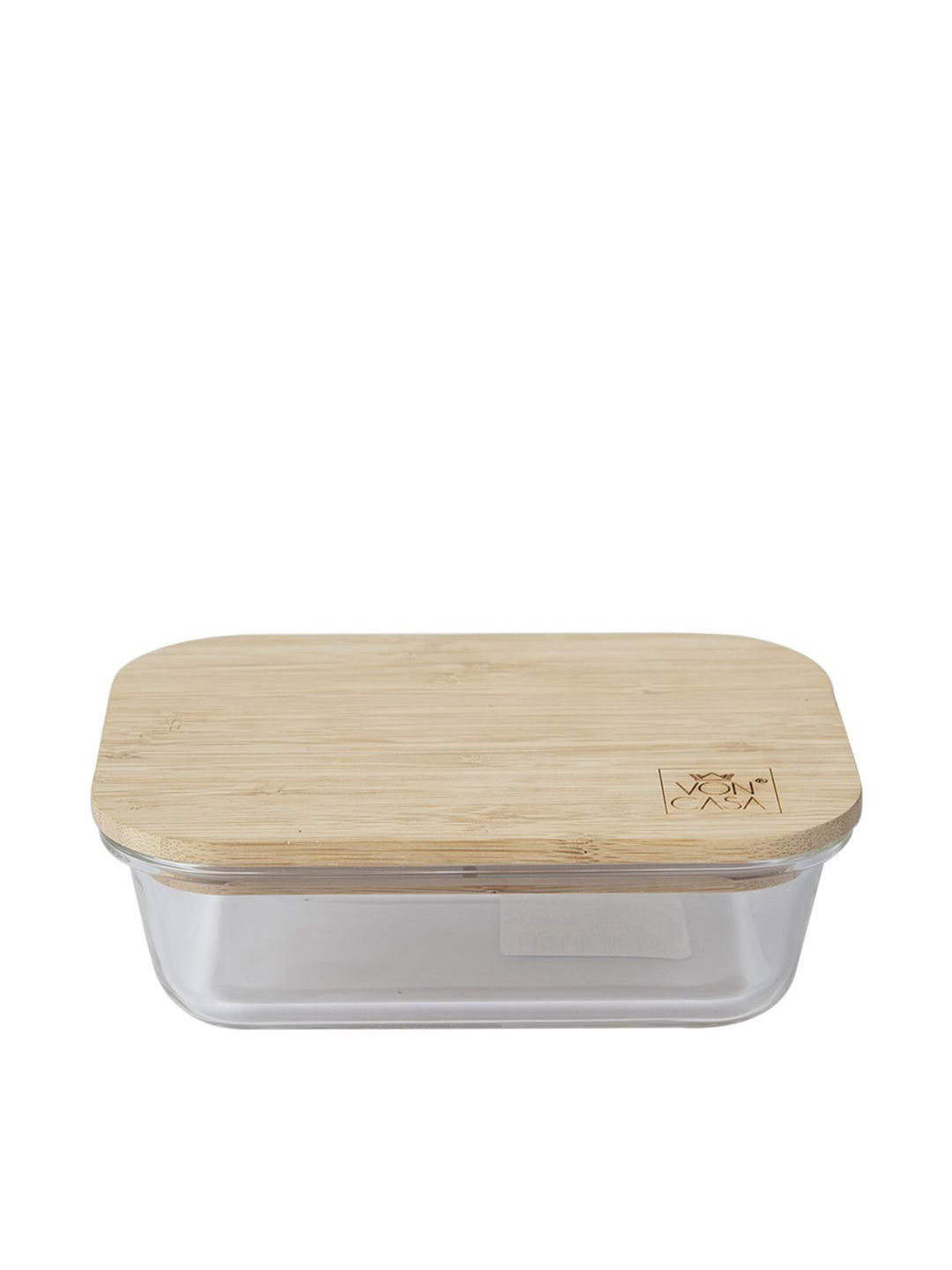 Market99 Transparent Glass Easy To Clean Clip-On Canister-640ml