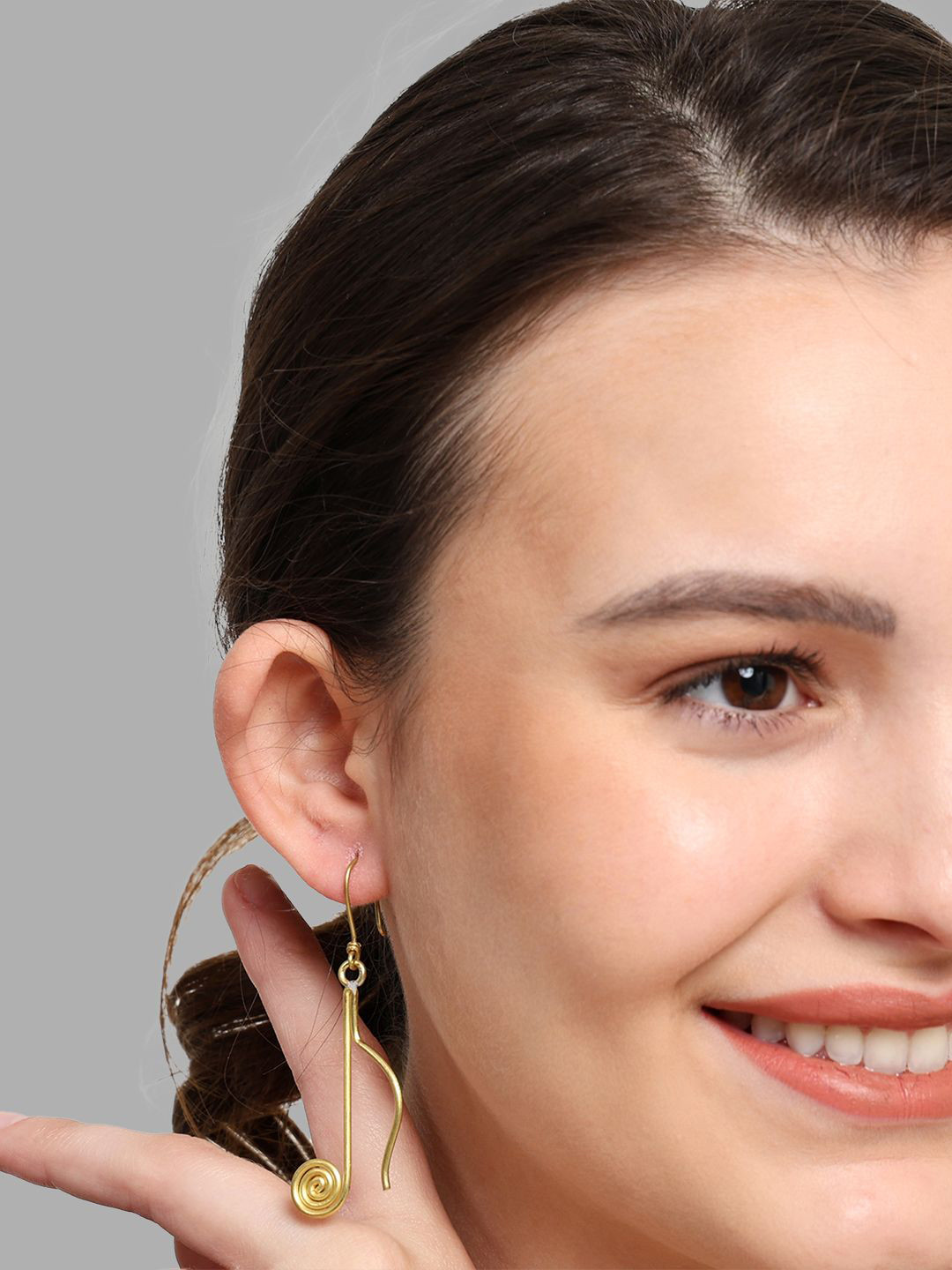 TOS Brass-Plated Contemporary Drop Earrings