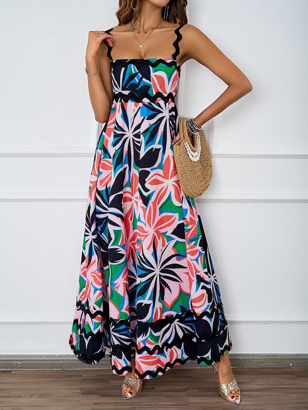 JC Mode Women Floral Print Fit and Flare Dress