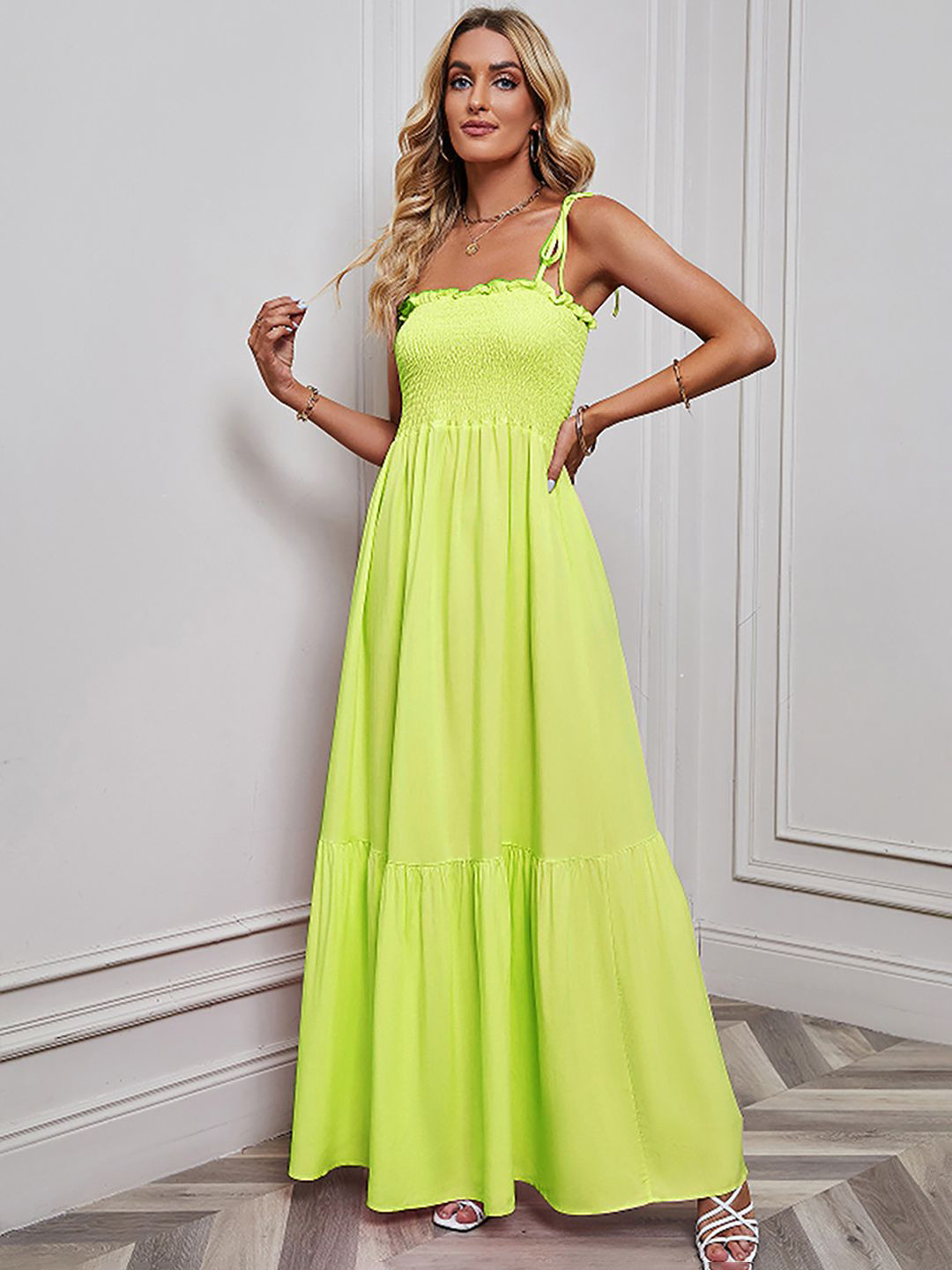 JC Mode Smocked Detail Maxi Dress