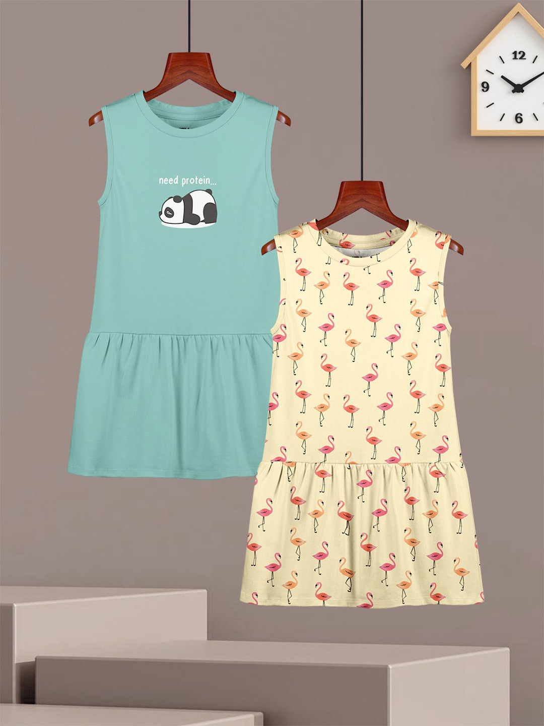 HELLCAT Girls Pack of 2 Print A-Line Dress