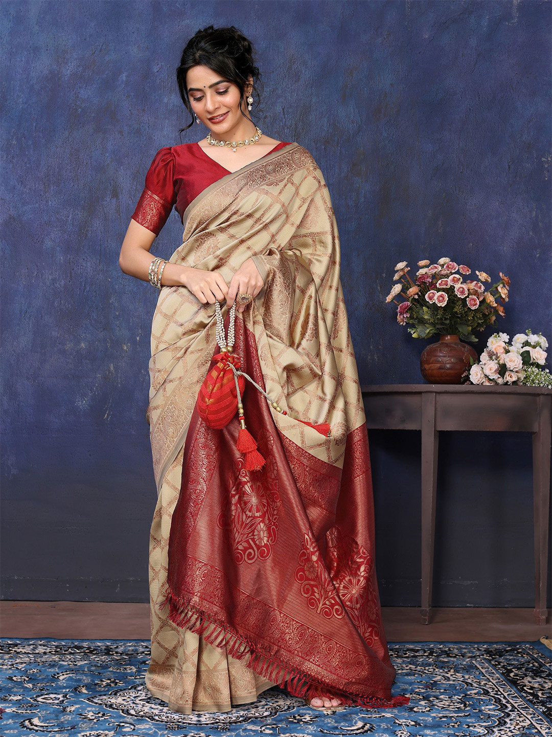 sareyavella Woven Design Zari Banarasi Saree