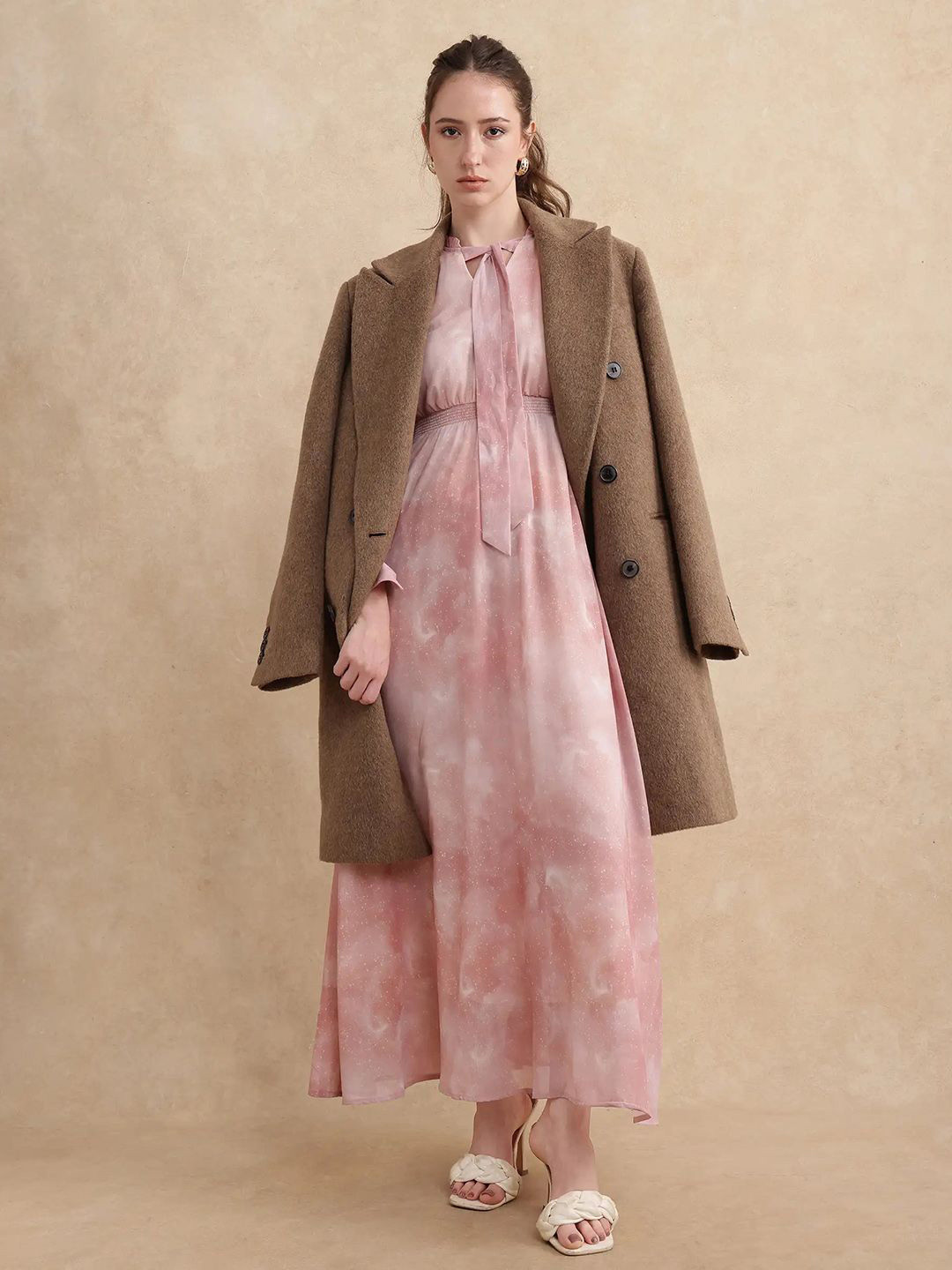 RAREISM Women LIKP PRIMARY PINK Print Fit & Flare Midi Cotton Dress