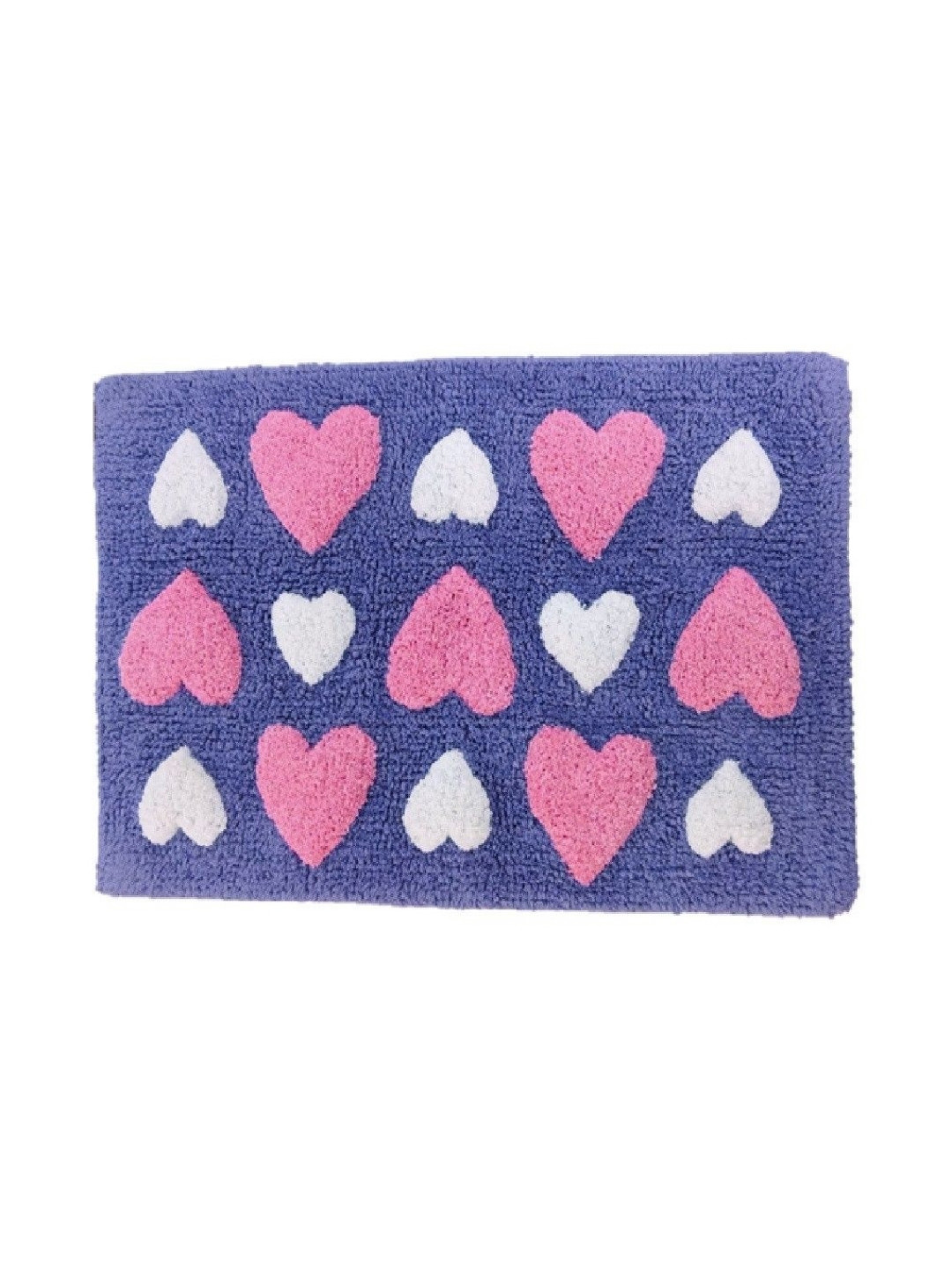 Aura Purple Textured 1800 GSM Cotton Anti Skid Bath Rug