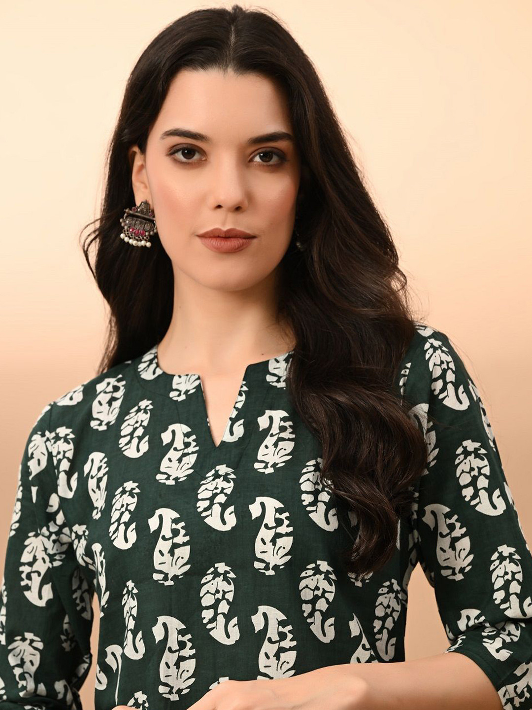 LYCHNIS Women Block Printed Cotton Top