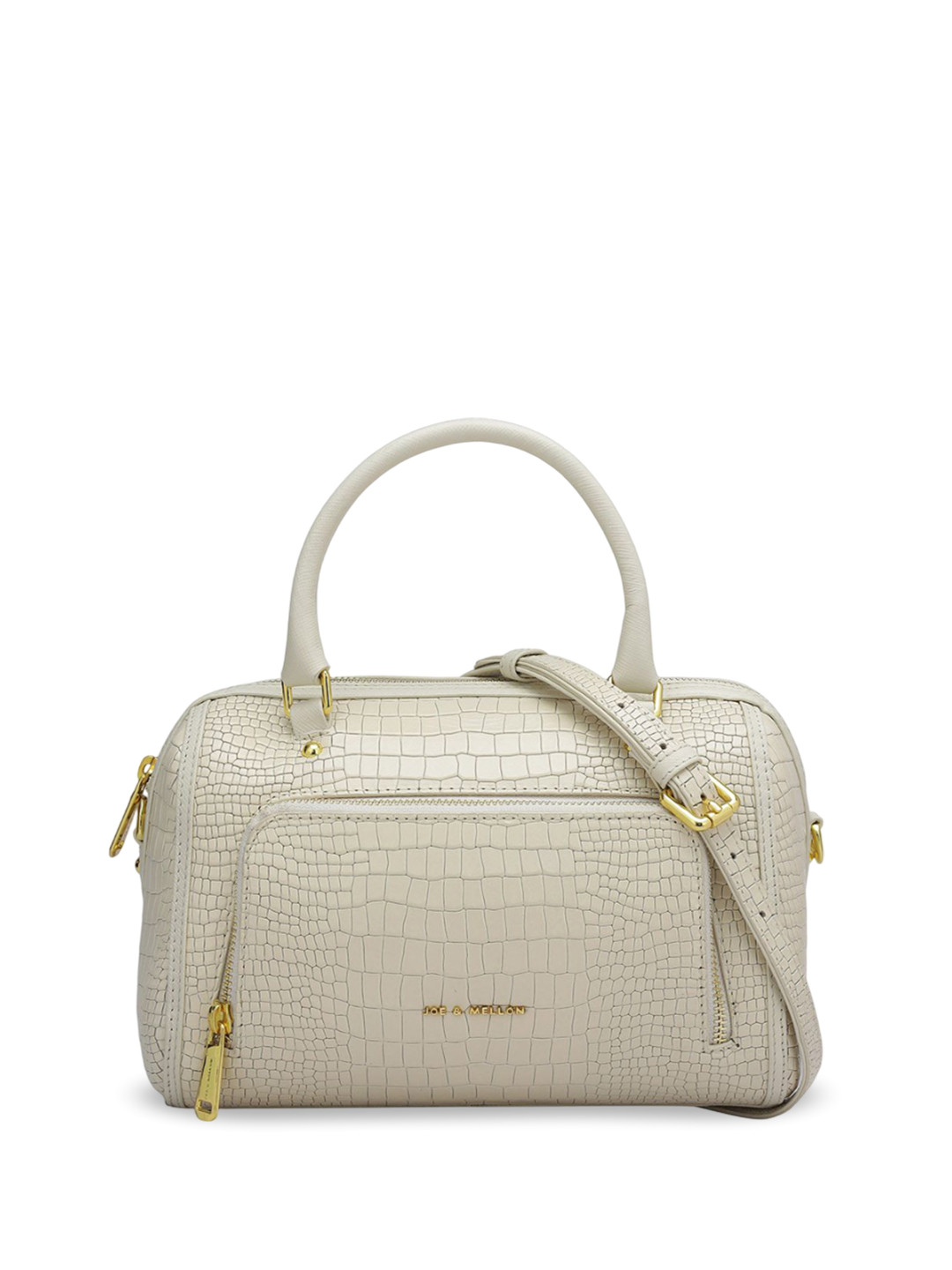 Joe & Mellon Women Textured Bowling Leather Handheld Bag