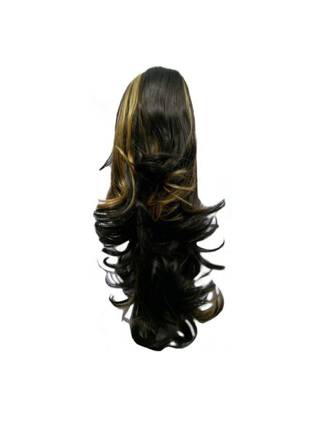 CRIBE Clip-In Ponytail Wavy Hair Extension - Golden Highlighter- 18 Inch