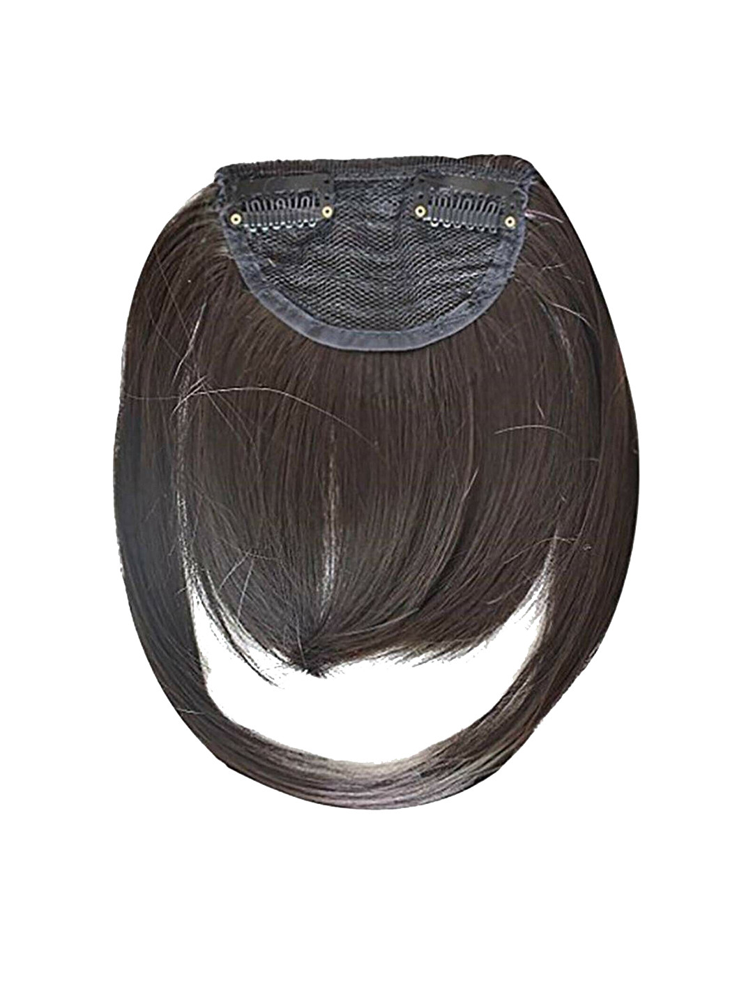 CRIBE Clip-In Scalp Topper Straight Fringe Hair Extension - Brown - 9 Inch