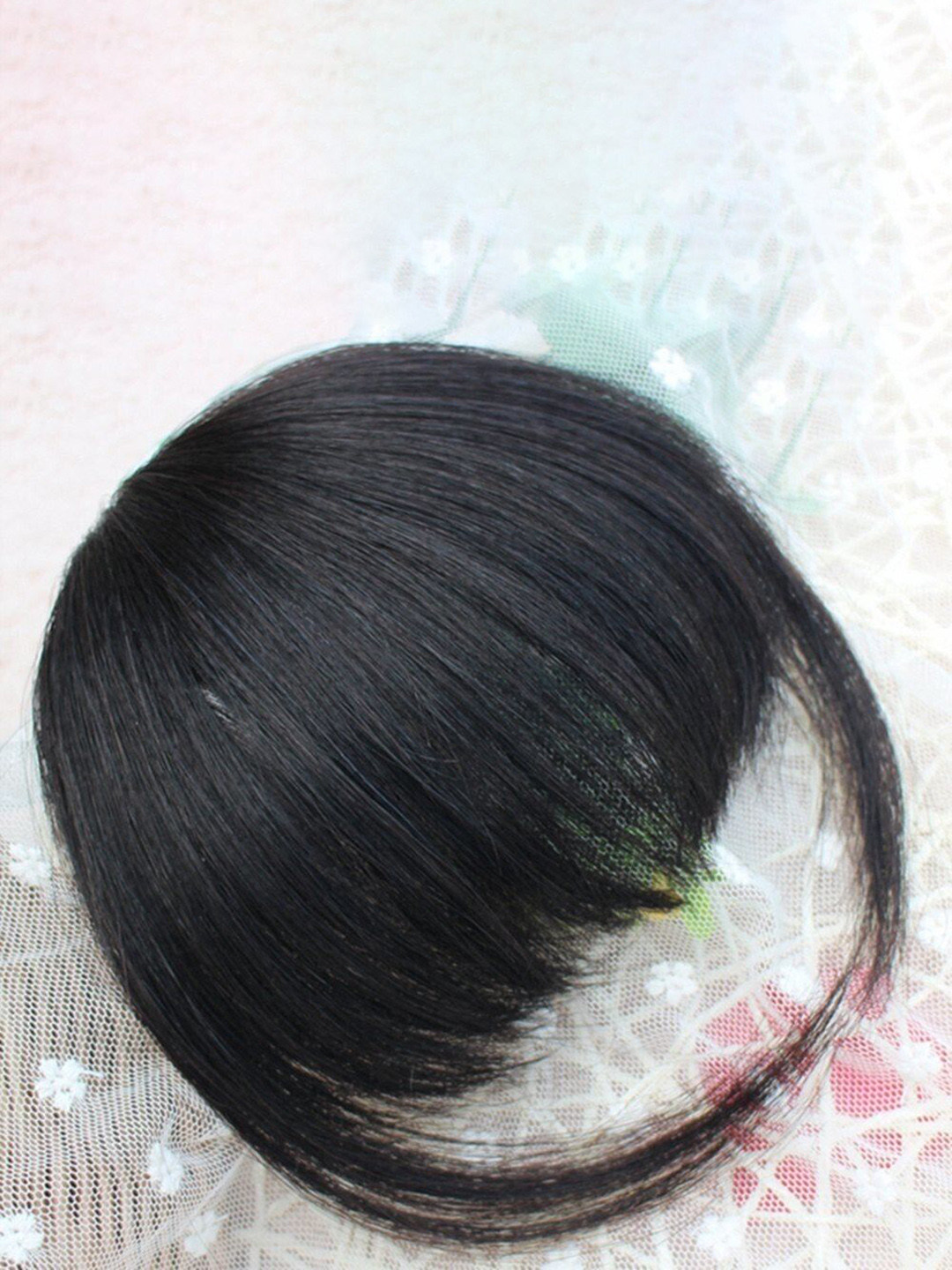 CRIBE Clip-In Straight Scalp Topper Hair Extension - Black - 6 Inch