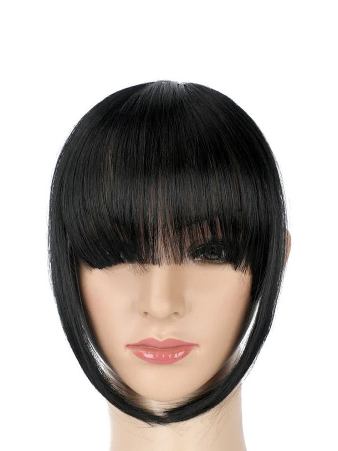 CRIBE Clip-In Straight Scalp Topper Hair Extension -Black - 6 Inch