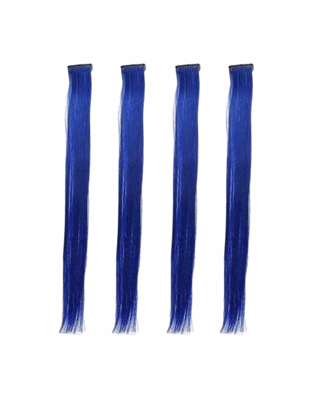CRIBE Clip In Straight Colored Strand Hair Extension - 24Inch - Blue