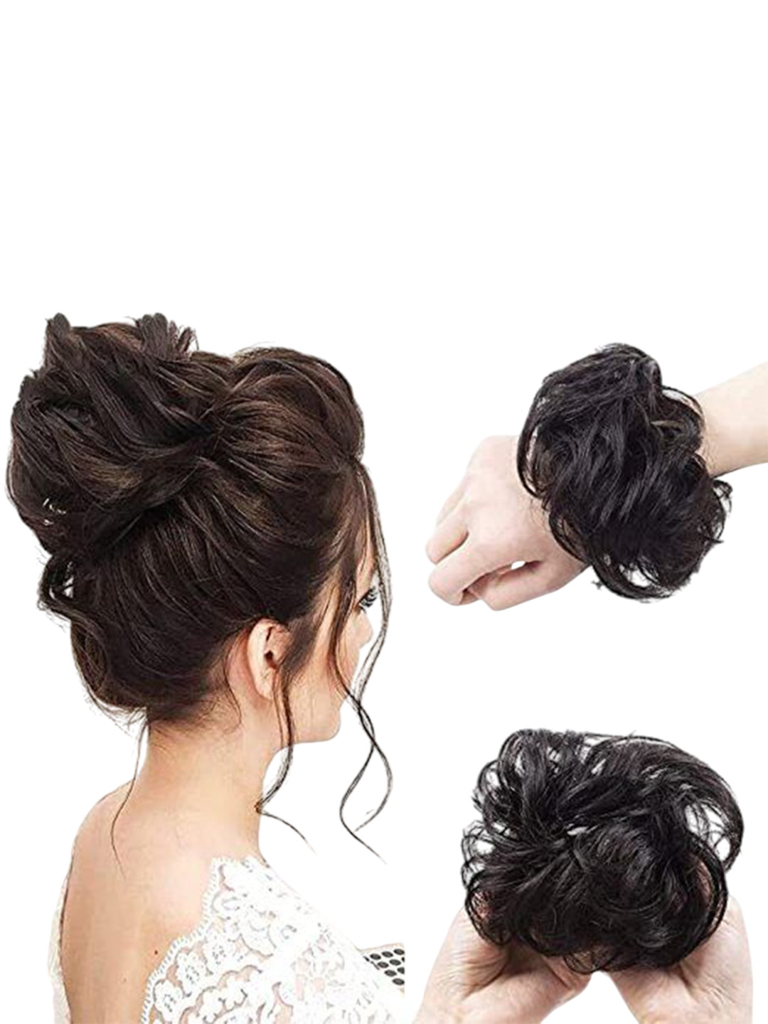 CRIBE Halo Curly Bun Hair Extension - Brown - 6 Inch