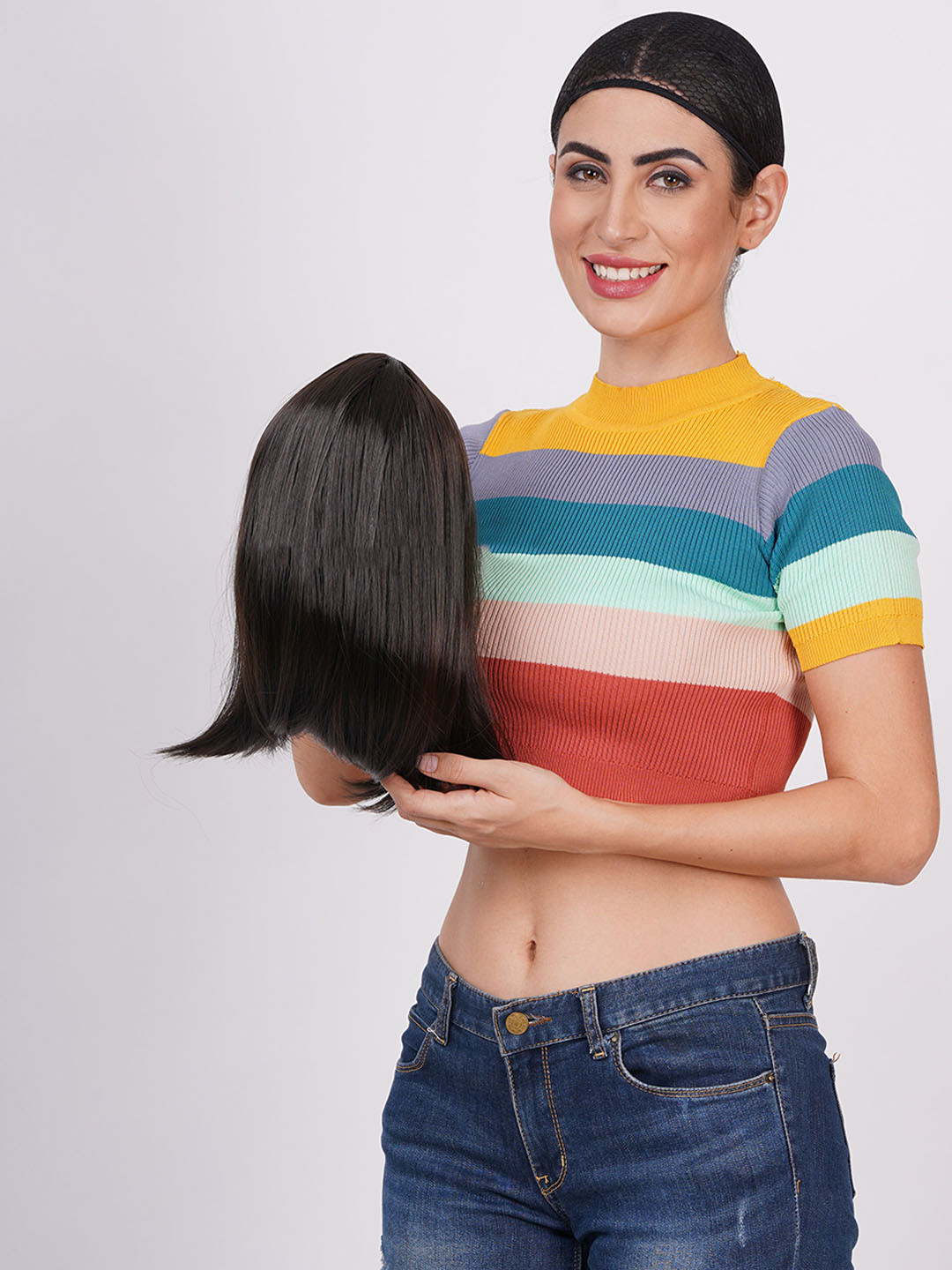 CRIBE Halo Toupee Straight Hair Extension - Black - 28 Inch