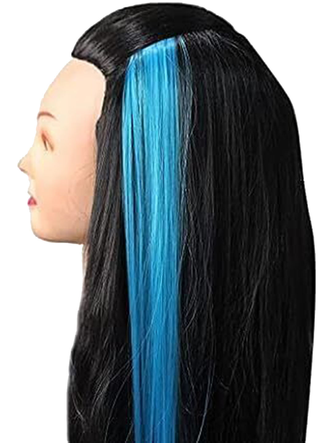 CRIBE Clip-In Coloured Strand Straight Hair Extension - Blue - 22 Inch