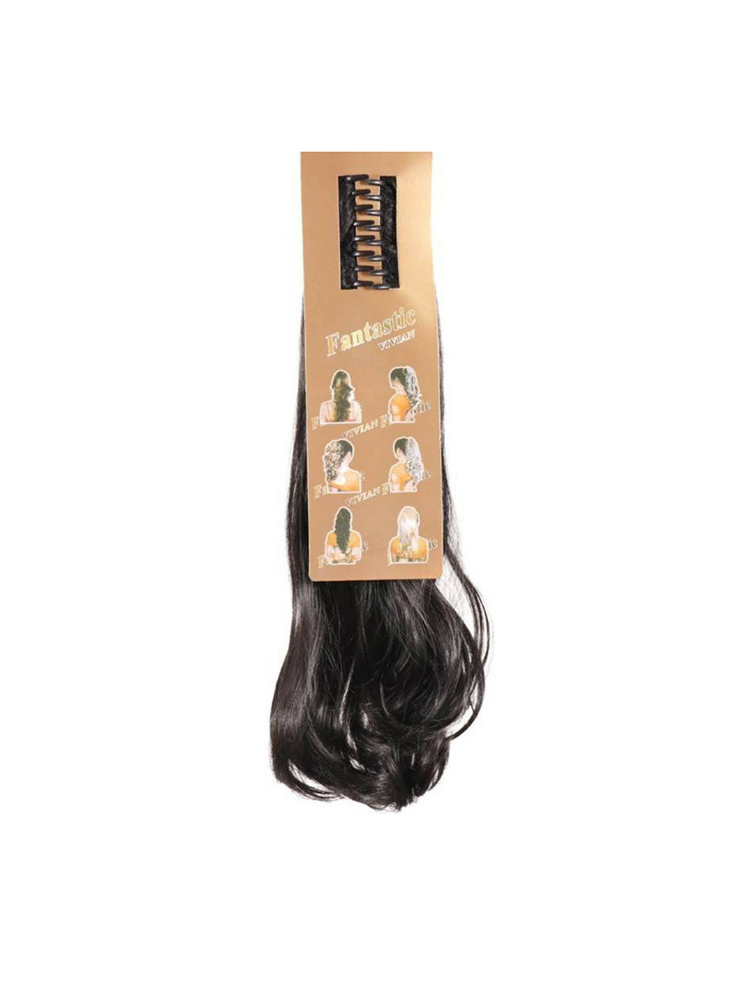 CRIBE Clip-In Ponytail Straight Hair Extension - Brown - 18 Inch