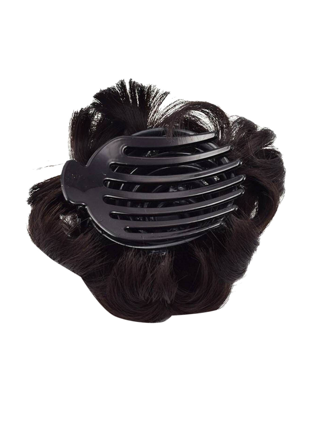 CRIBE Clip-In Bun Curly Hair Extension - Black - 8 Inch