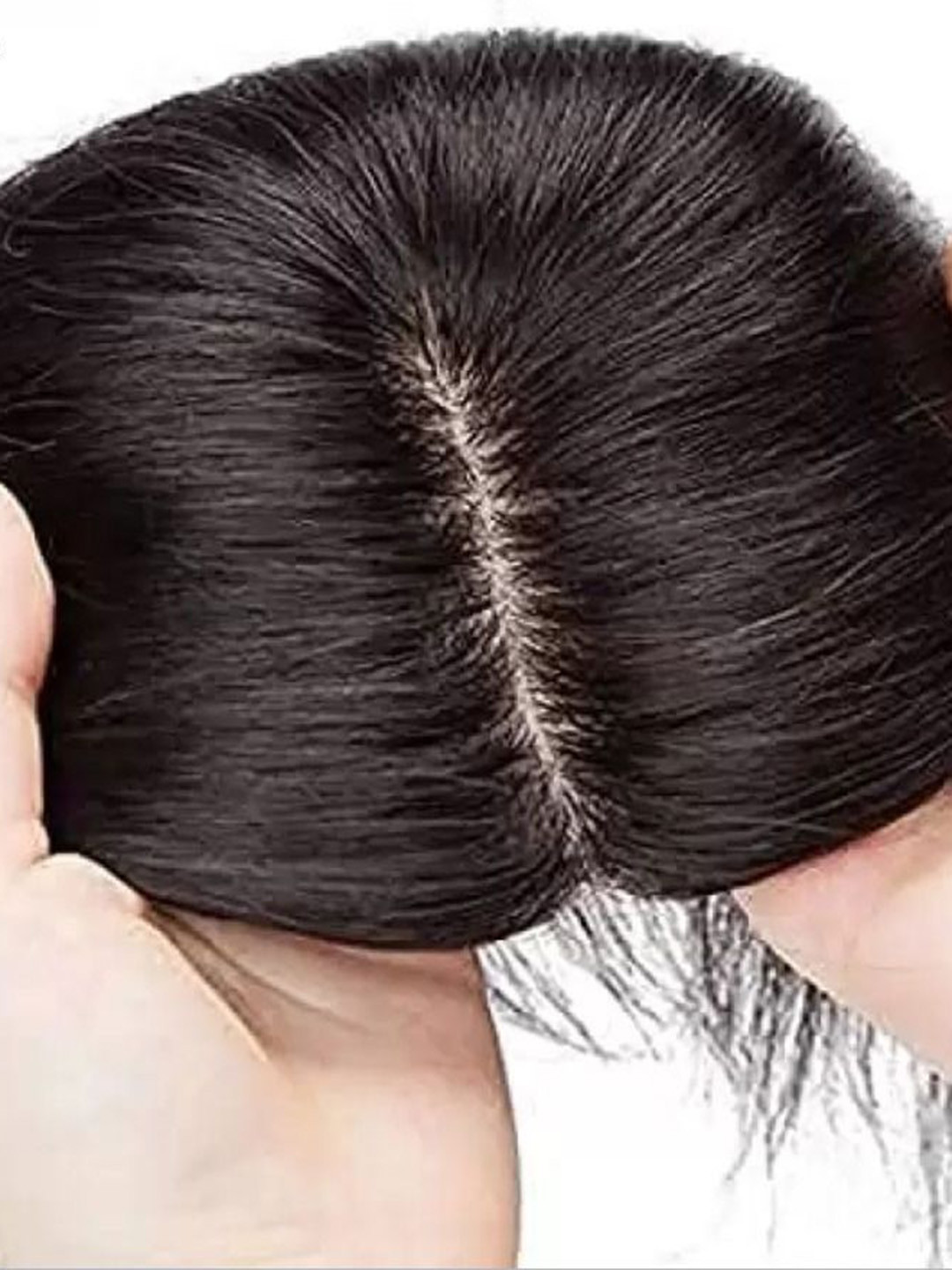 CRIBE Clip-In Straight Scalp Topper Hair Extension - Black - 20 Inch