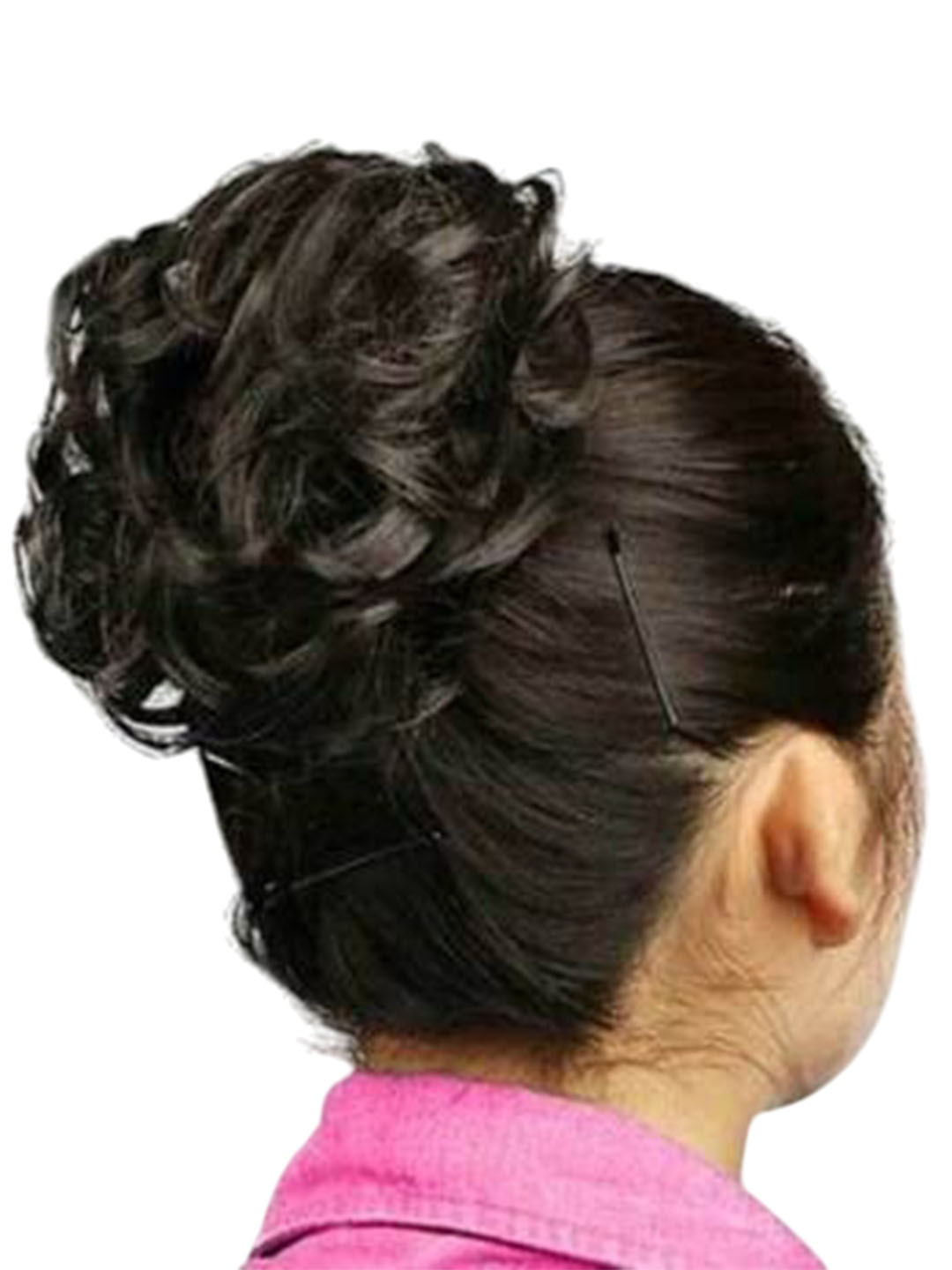 CRIBE Clip-In Curly Bun Hair Extension - Black - 6 Inch