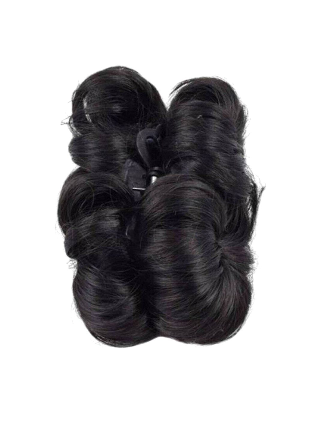 CRIBE Clip-In Curly Hair Bun Extension - Black - 6 Inch