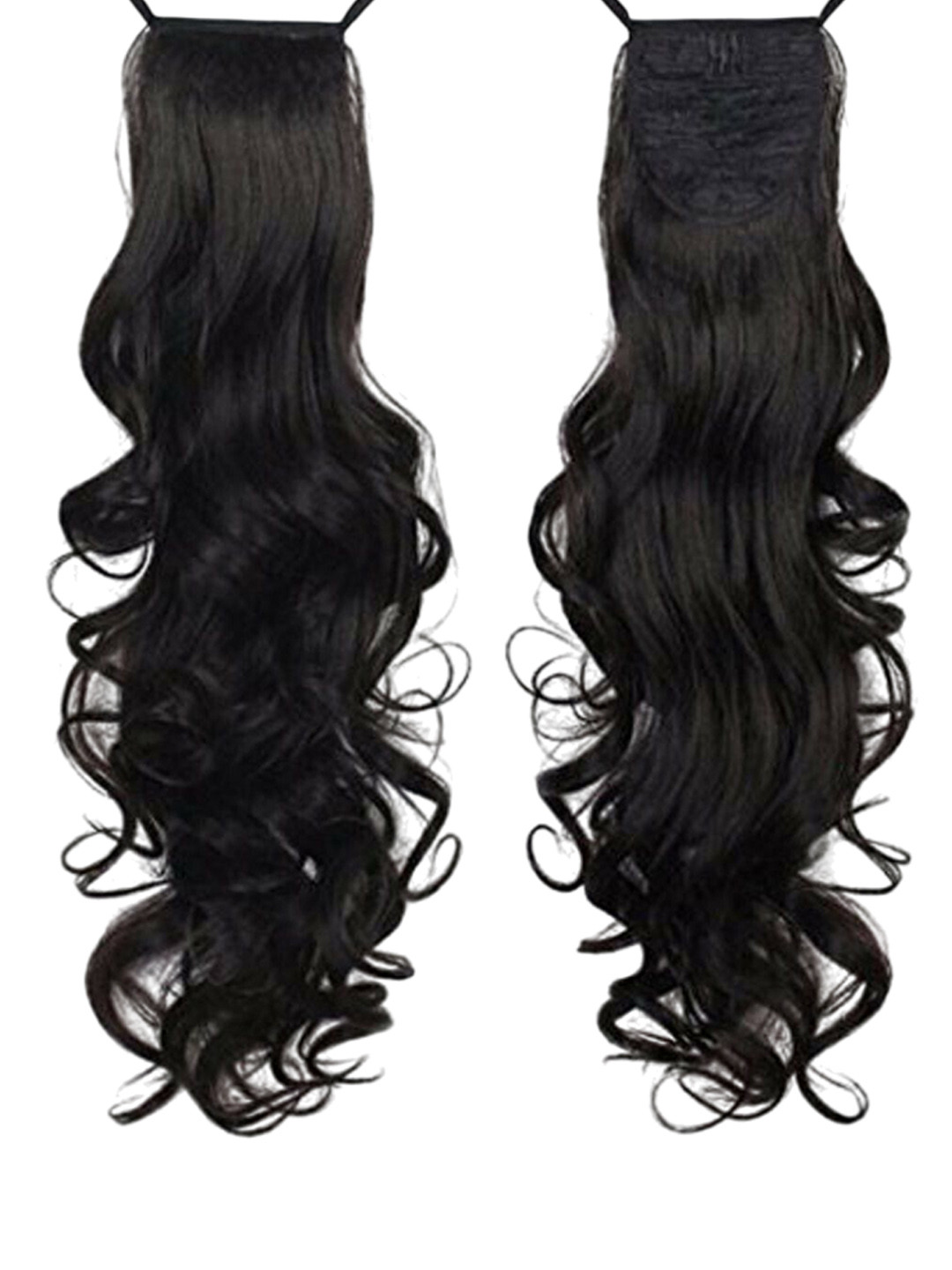 CRIBE Halo Wavy Ponytail Hair Extension -Black - 22 Inch