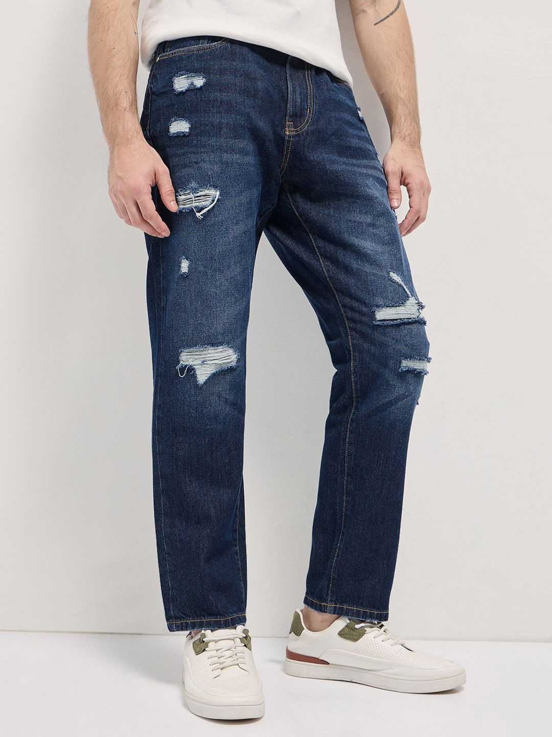 THE BEAR HOUSE Men's Cotton Relaxed Fit Jeans