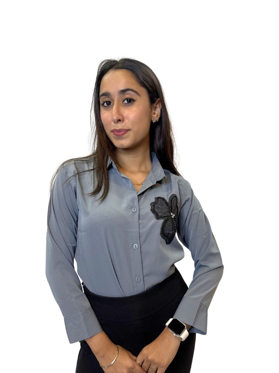 JAC INDIAN Women Standard Fit Spread Collar Solid Casual Shirt