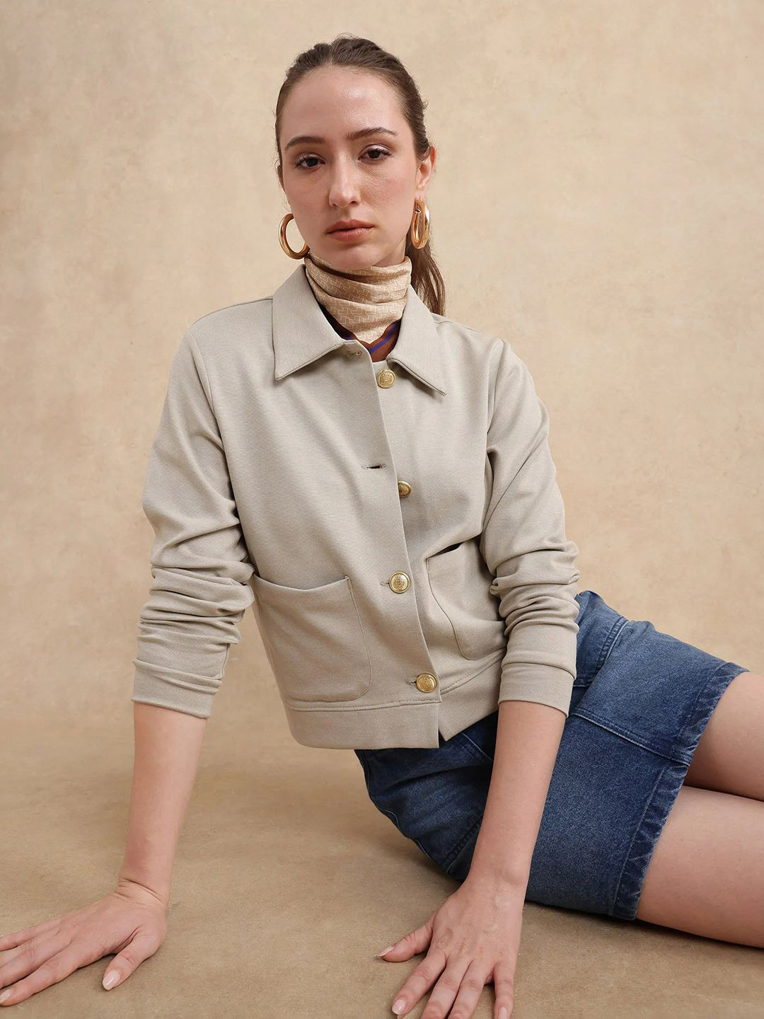 RAREISM Women Solid Spread Collar Jackets