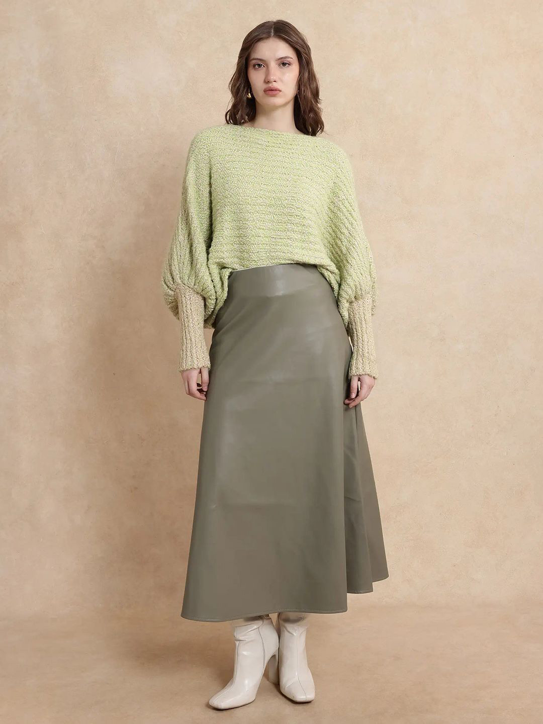 RAREISM Women Taro Dusky Green Sweaters