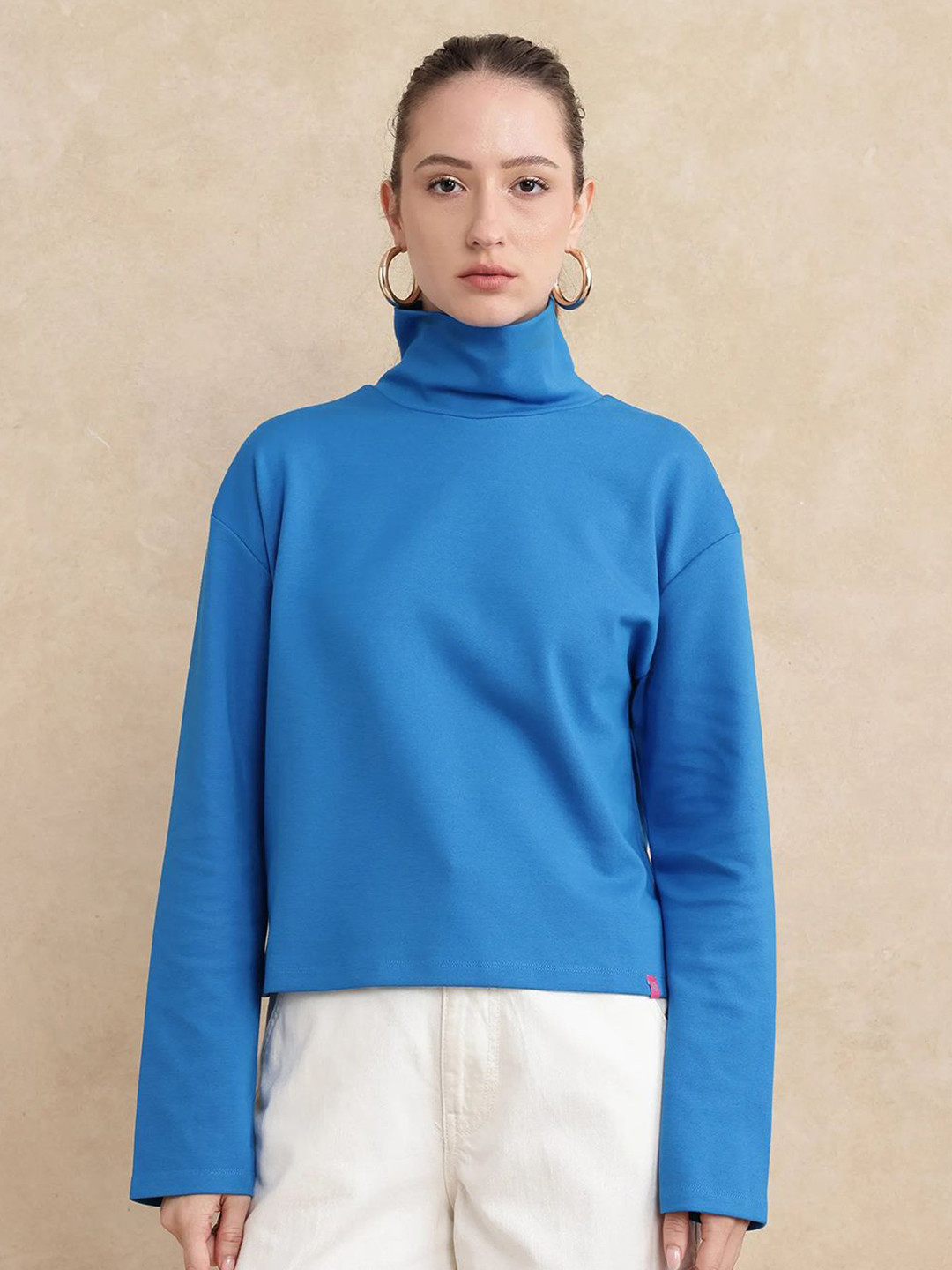 RAREISM Malatya Primary Blue Cotton Top