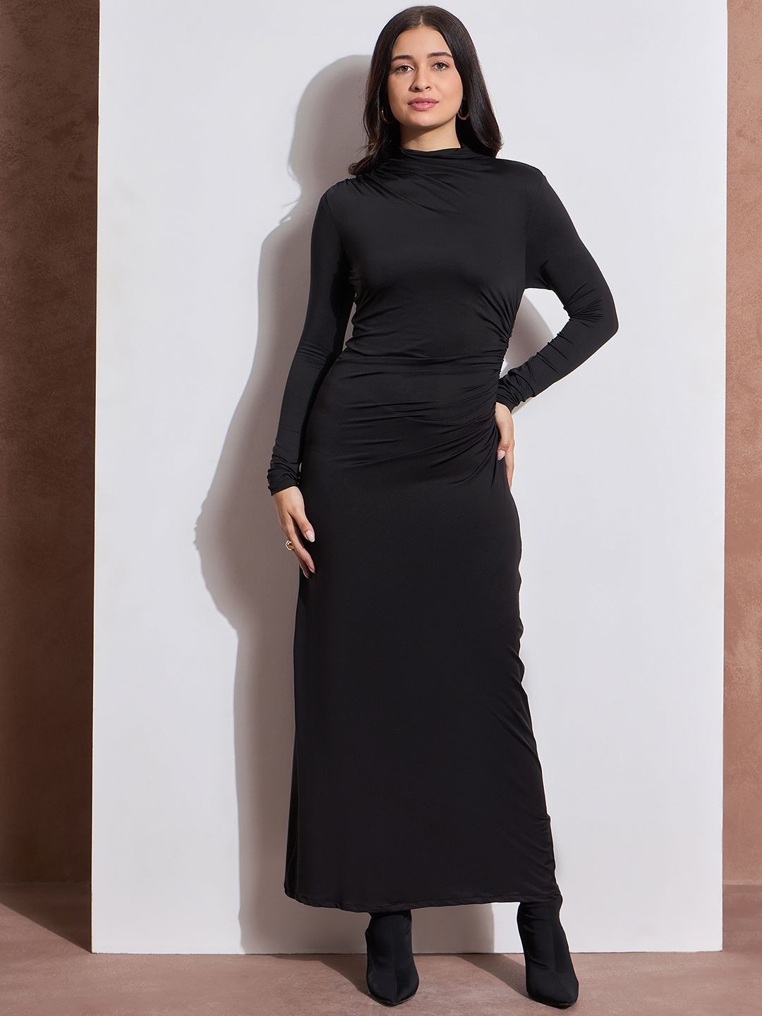 DRAPE AND DAZZLE Women High Neck Bodycon Dress