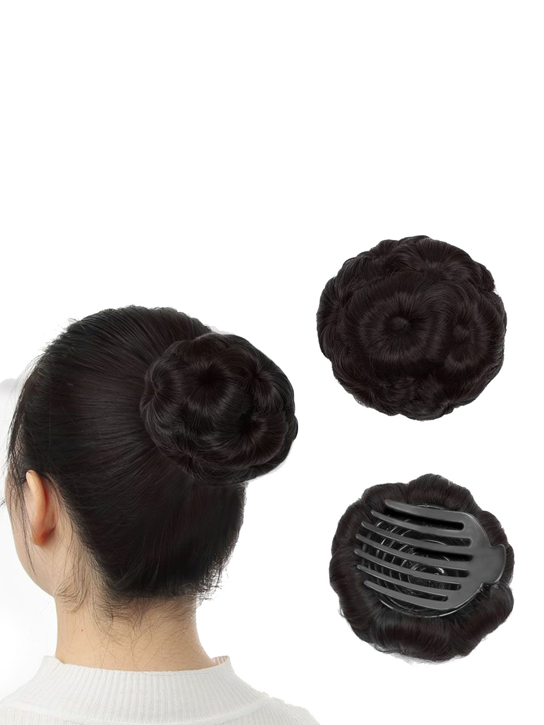 D-Divine Clip-In Curly Bun Hair Extension - Brown - 3.9 Inch
