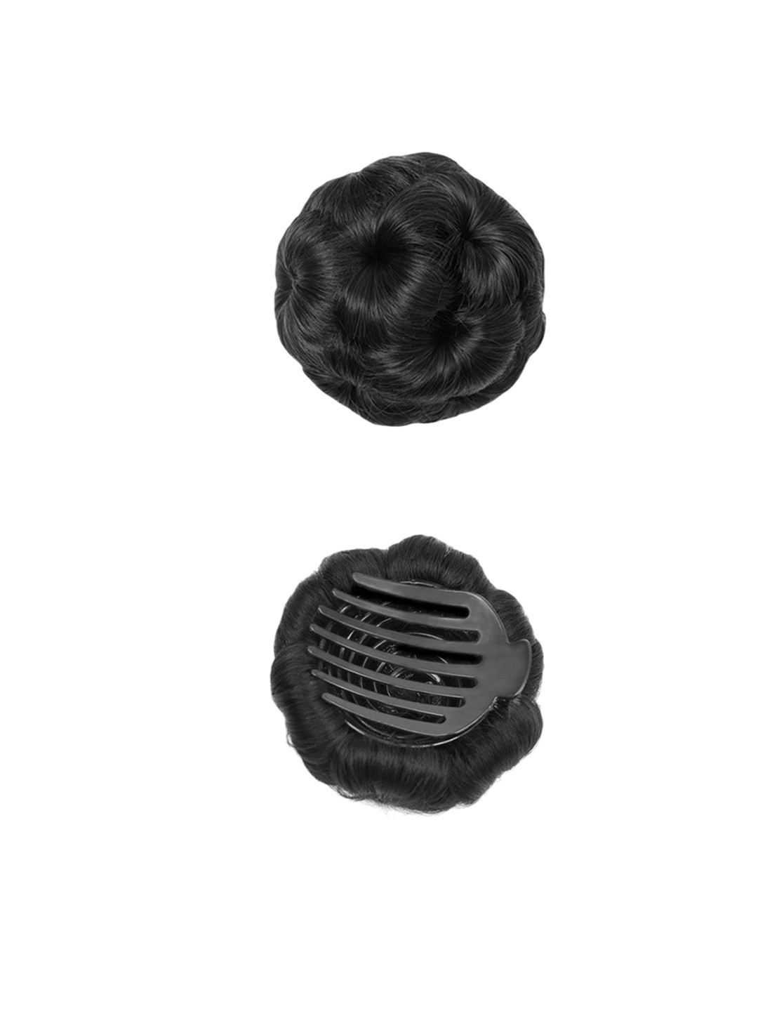 D-Divine Clip-In Curly Bun Hair Extension - Black - 3.9 Inch