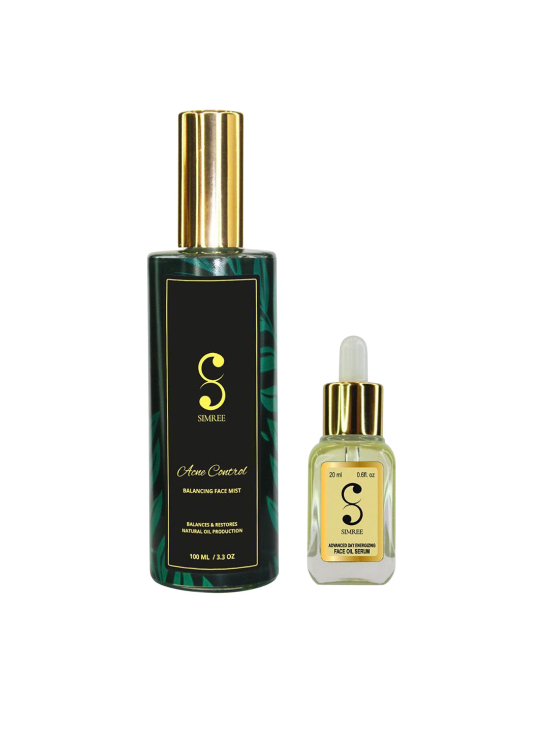 SIMREE 2Pcs Acne Control Balancing Face Mist 100ml and Day Energizing Face Oil Serum 20ml