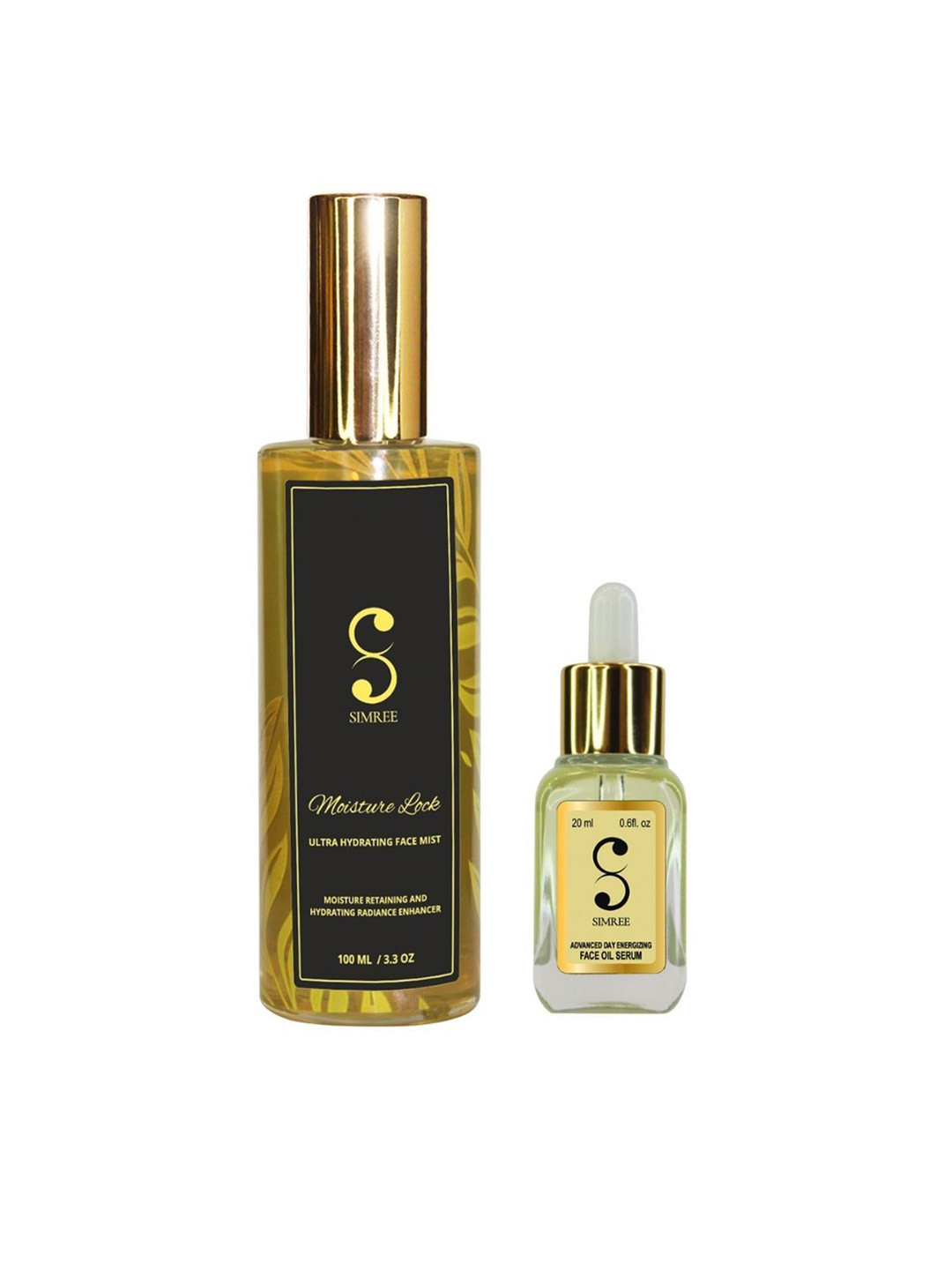 SIMREE 2 Pcs Moisture Lock Face Mist 100ml + Advanced Day Energizing Face Oil Serum 20ml